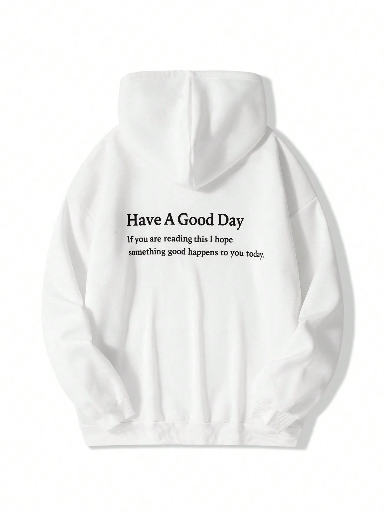 Slogan Graphic Drop Shoulder Hoodie