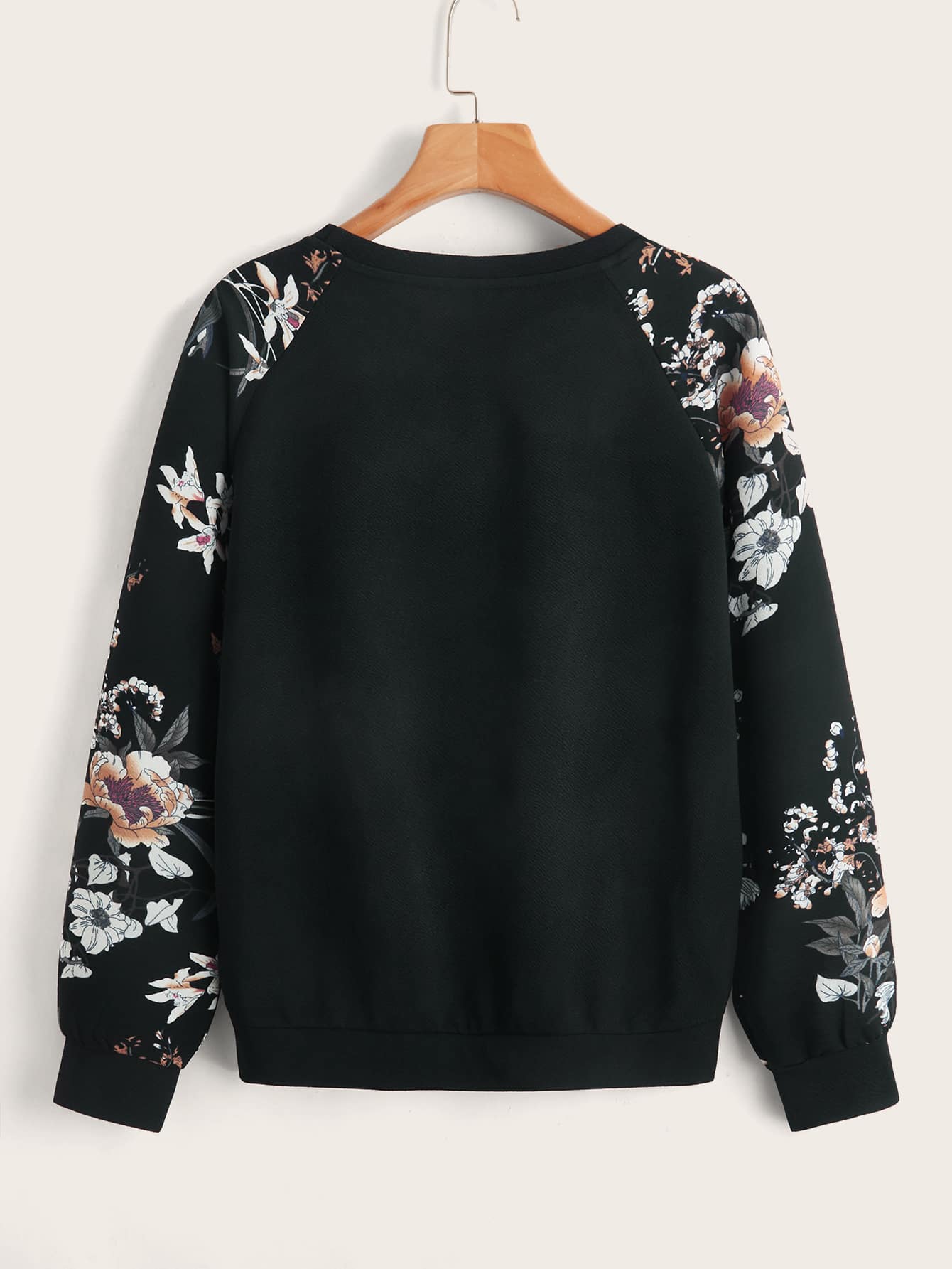 Floral Raglan Sleeve Pullover