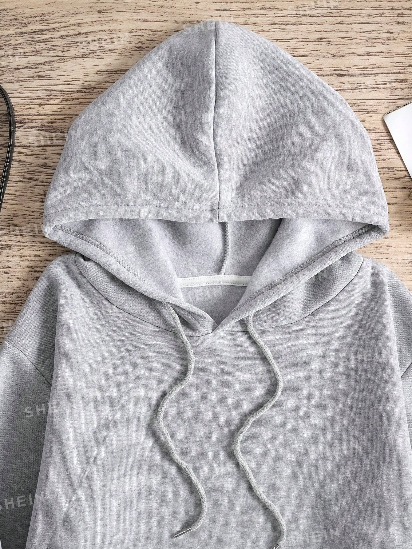 Letter Graphic Kangaroo Pocket Drawstring Thermal Lined Hoodie