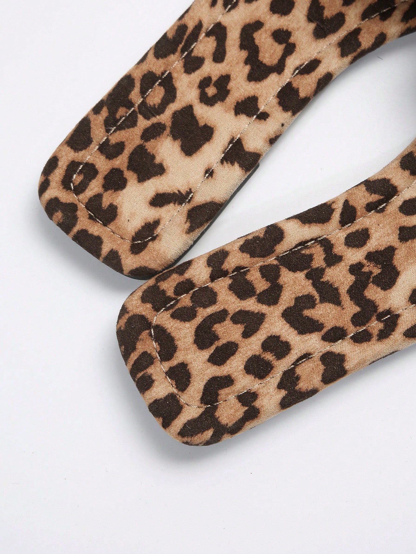 Women's Fashionable Leopard Pattern Fabric Flat Sandals Slippers, Suitable For Beach, Outdoor And Home