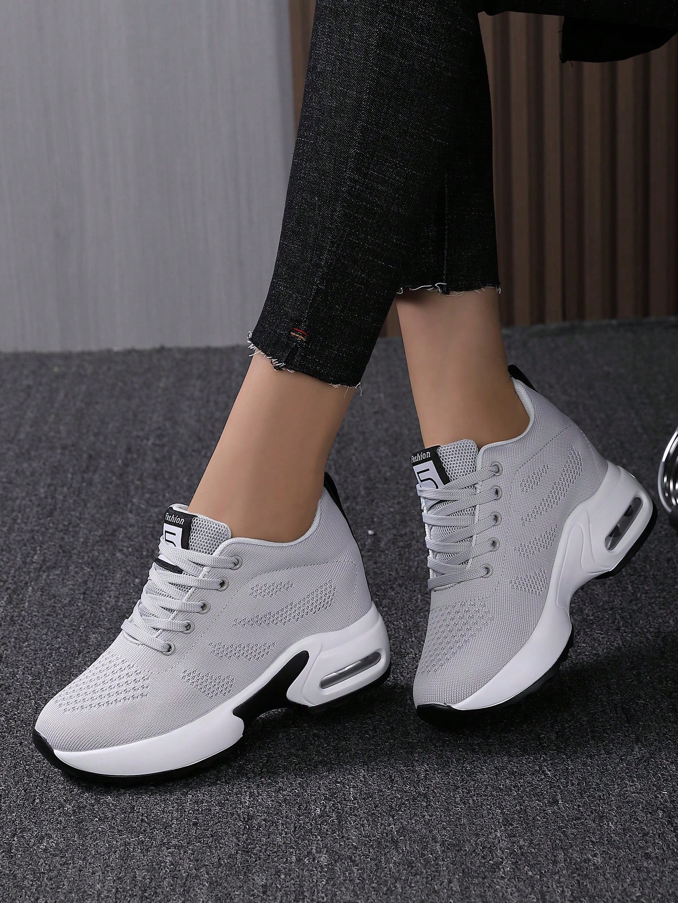 Women's Breathable Mesh Platform Sneakers, Casual Lace Up Outdoor Shoes, Comfortable Low Top Shoes