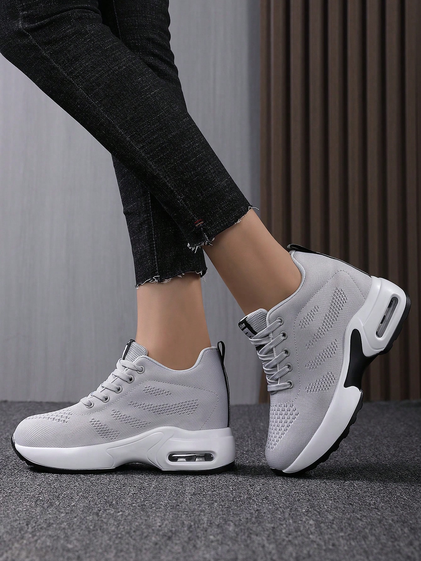 Women's Breathable Mesh Platform Sneakers, Casual Lace Up Outdoor Shoes, Comfortable Low Top Shoes