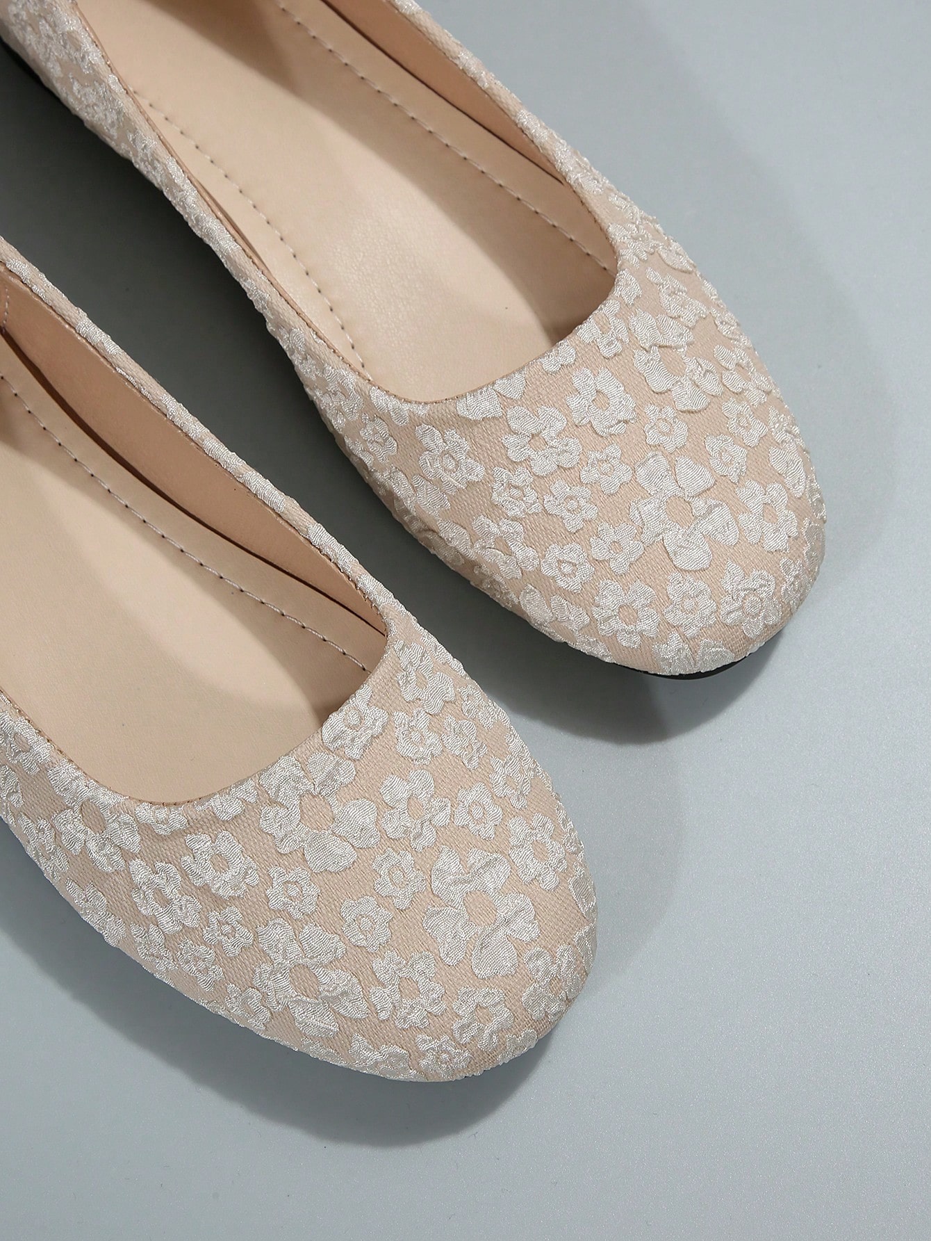 Women Floral Pattern Ballet Flats, Fashionable Outdoor Fabric Flat Shoes