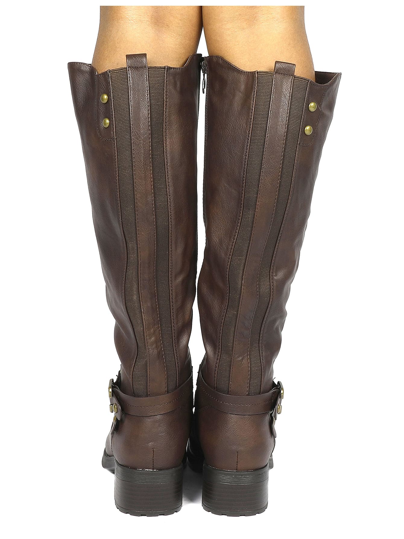 Women'S Black Knee High Motorcycle Riding Winter Boots