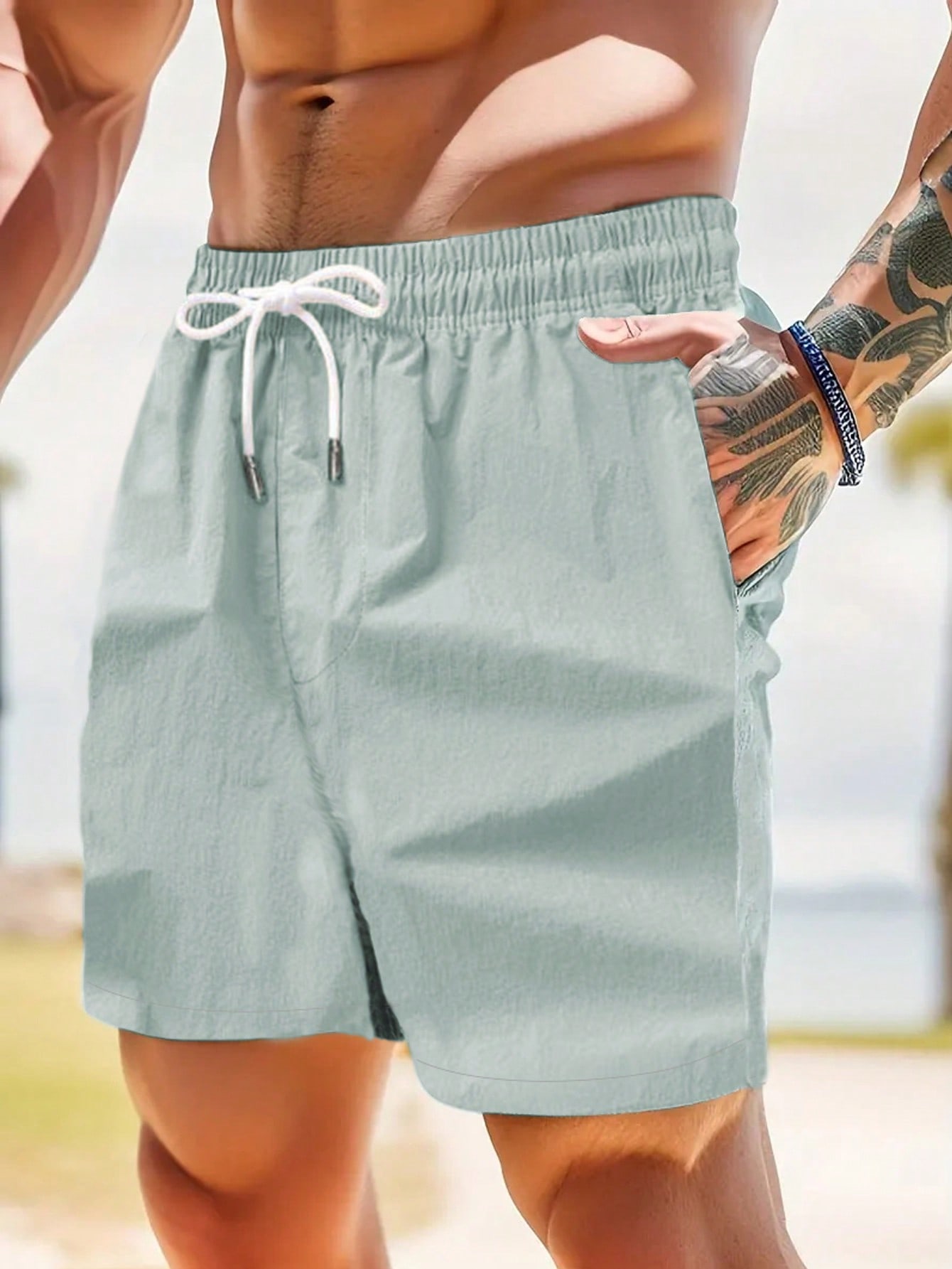 Manfinity Homme Loose-Fit Men's Drawstring Waist Shorts