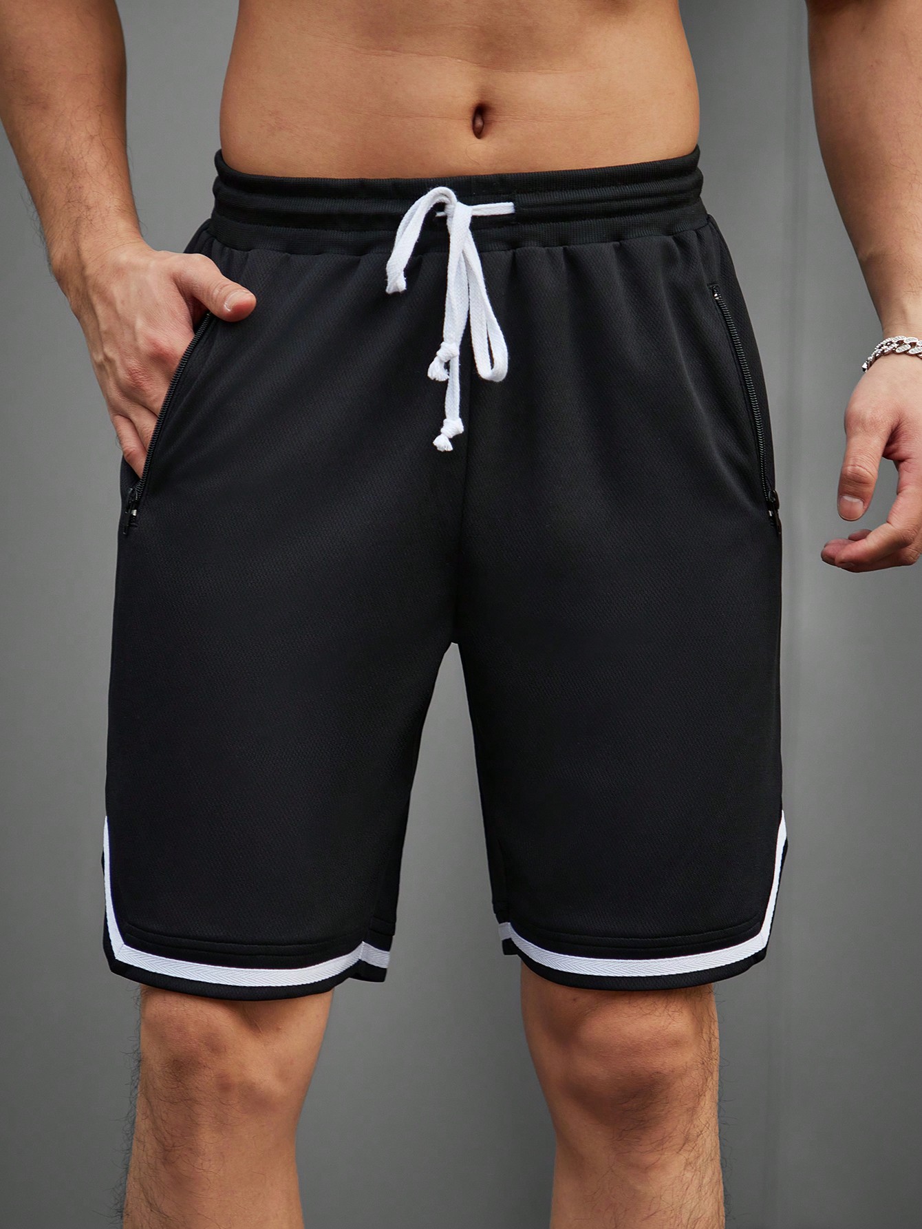 Manfinity Sporsity Men's Drawstring Waist Pocket Shorts