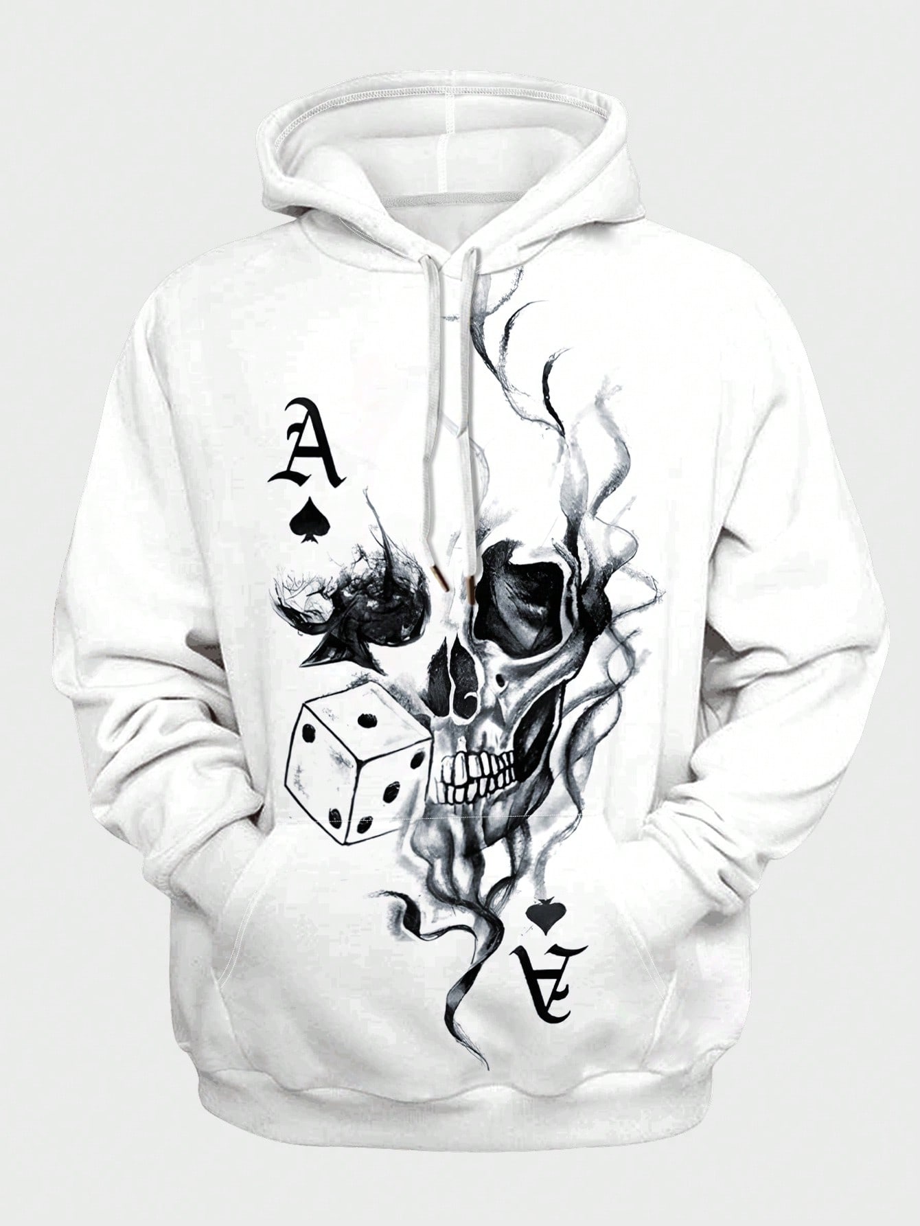 Manfinity Men's Plus Size Skull Ramen Print Hoodie With Drawstring