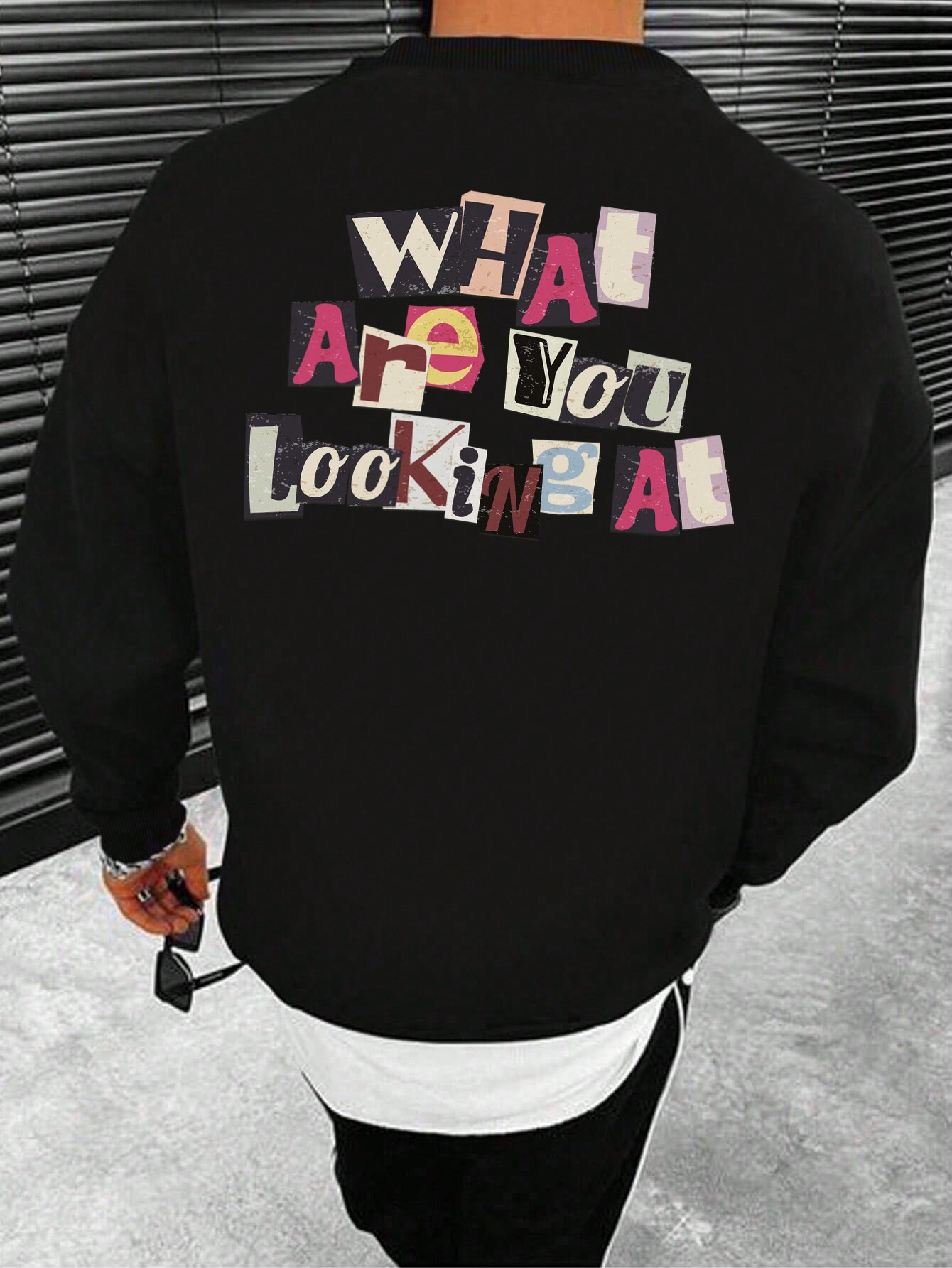 Men's Letter Printed Round Neck Sweatshirt