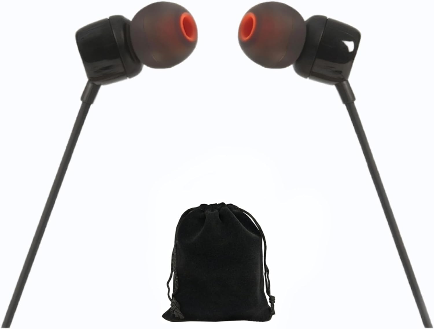 JBL Tune 110 Earbuds - Wired in-Ear Headphones with 1-Button Remote, Signature Sound for Rich Audio Experience, Includes Velvet 