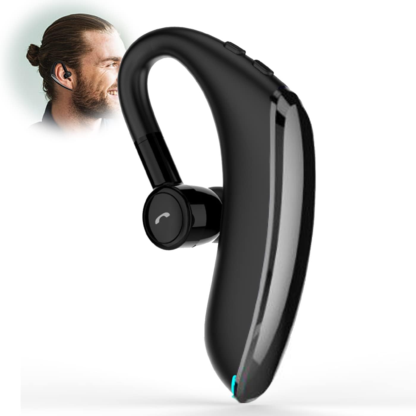 Bluetooth Headset Wireless Headphone Business Earpiece for Cell Phones Noise Cancelling Mic 20 Hours Talktime Handsfree Calling 