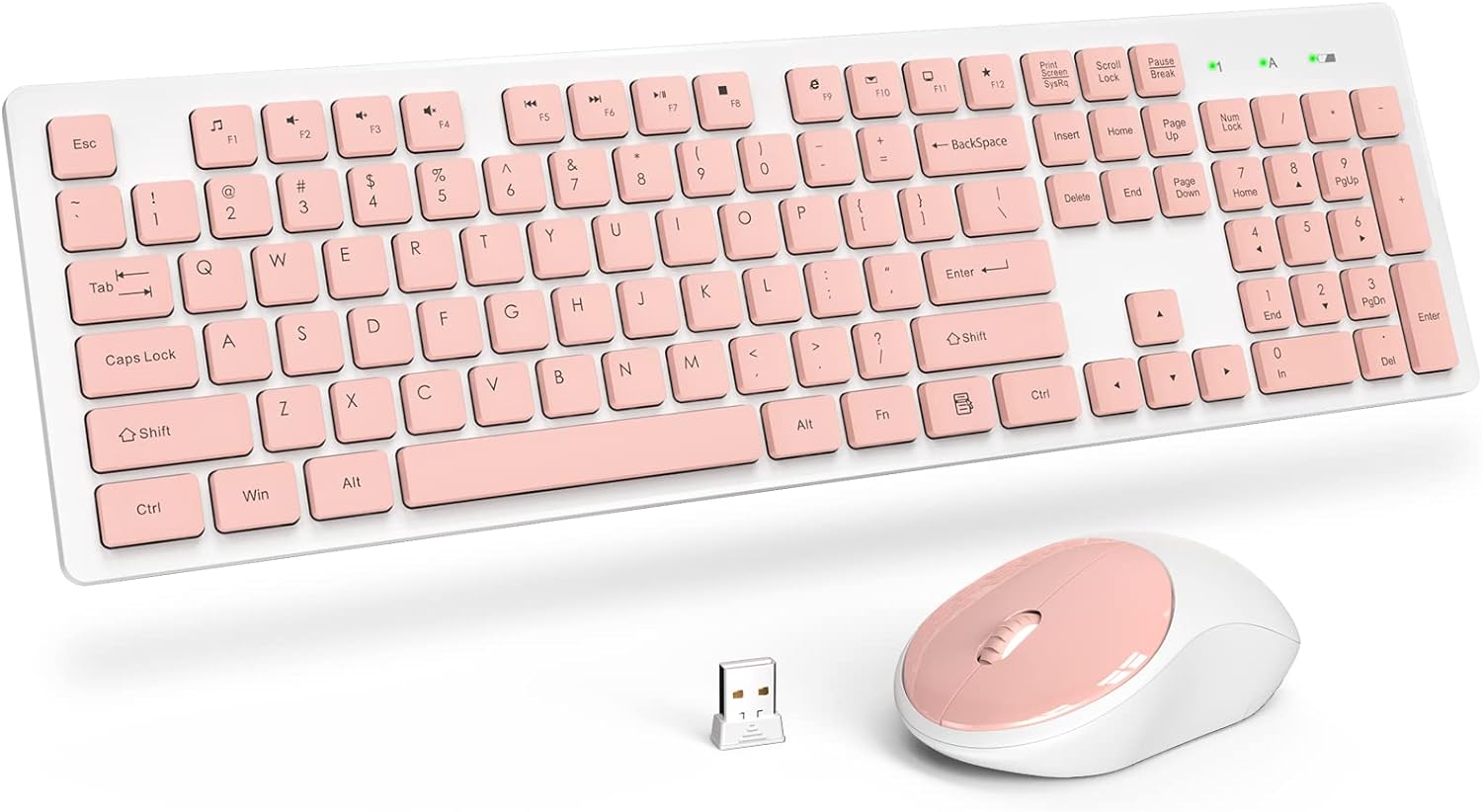 Wireless Keyboard and Mouse,  Silent 2.4GHz Cordless Full Size USB Keyboard Mouse Combo, Long Battery Life, Lag-Free Wireless fo