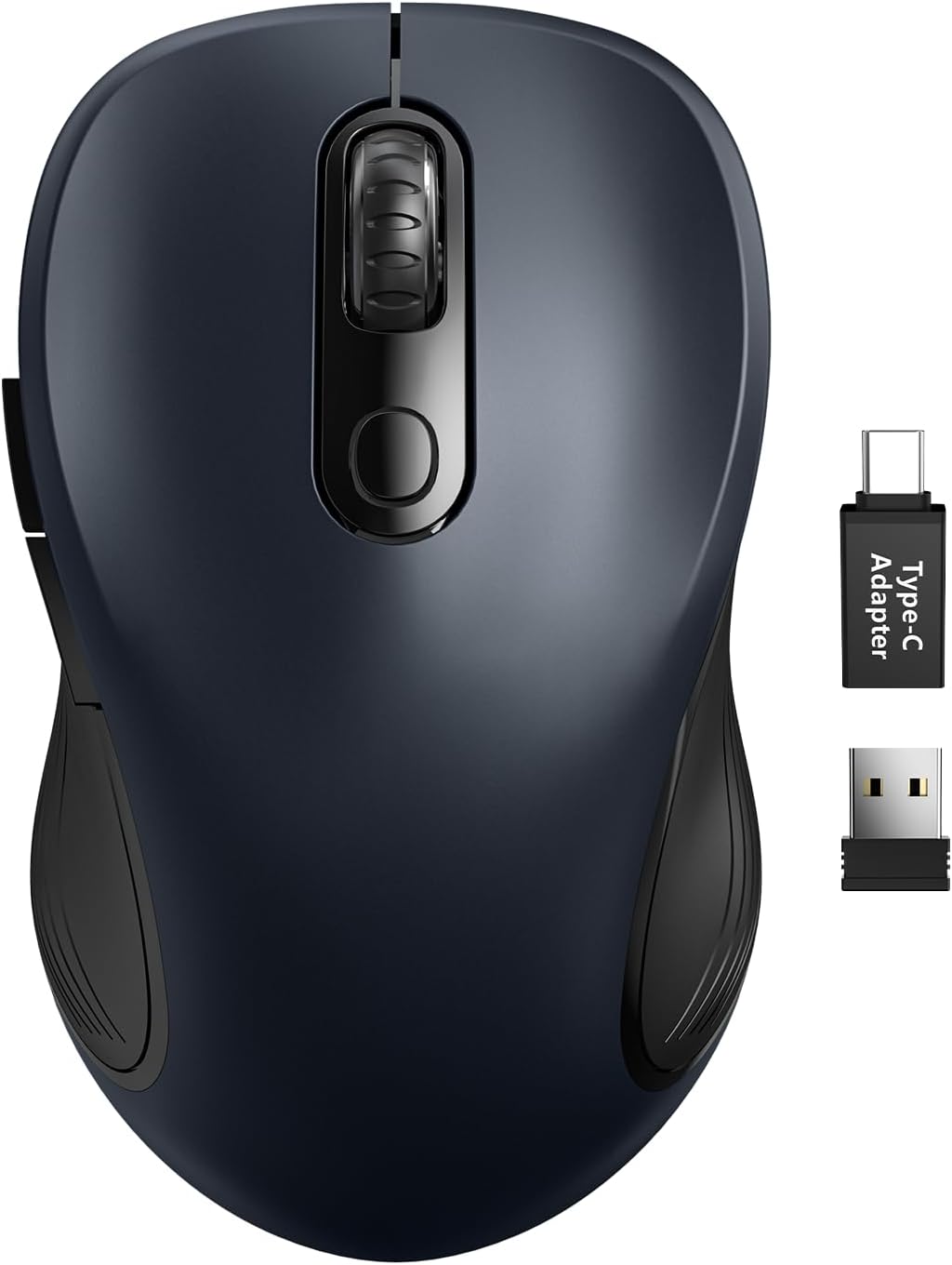 Wireless Mouse for Laptop, 2.4GHz Ergonomic Computer Mouse with Back & Forward Buttons, 3-Level DPI, 6 Buttons, Optical USB Cord