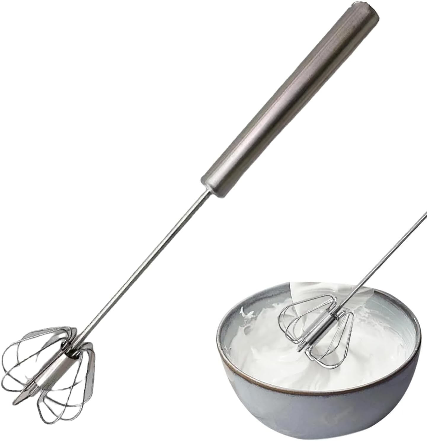 Easy Whisk Egg Beater Stainless Steel Semi-Automatic Whisk Semi Automatic Whisk Whisks For Cooking Whizzy Whisk Push Mixer Stirr