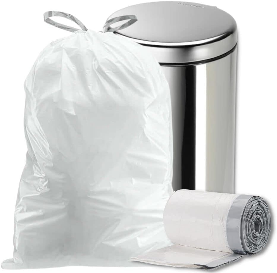 place 8 Gallon Trash Bags â‚ 07 Mil â‚ White Drawstring Garbage Can Liners â‚200 Count (Pack of 1)