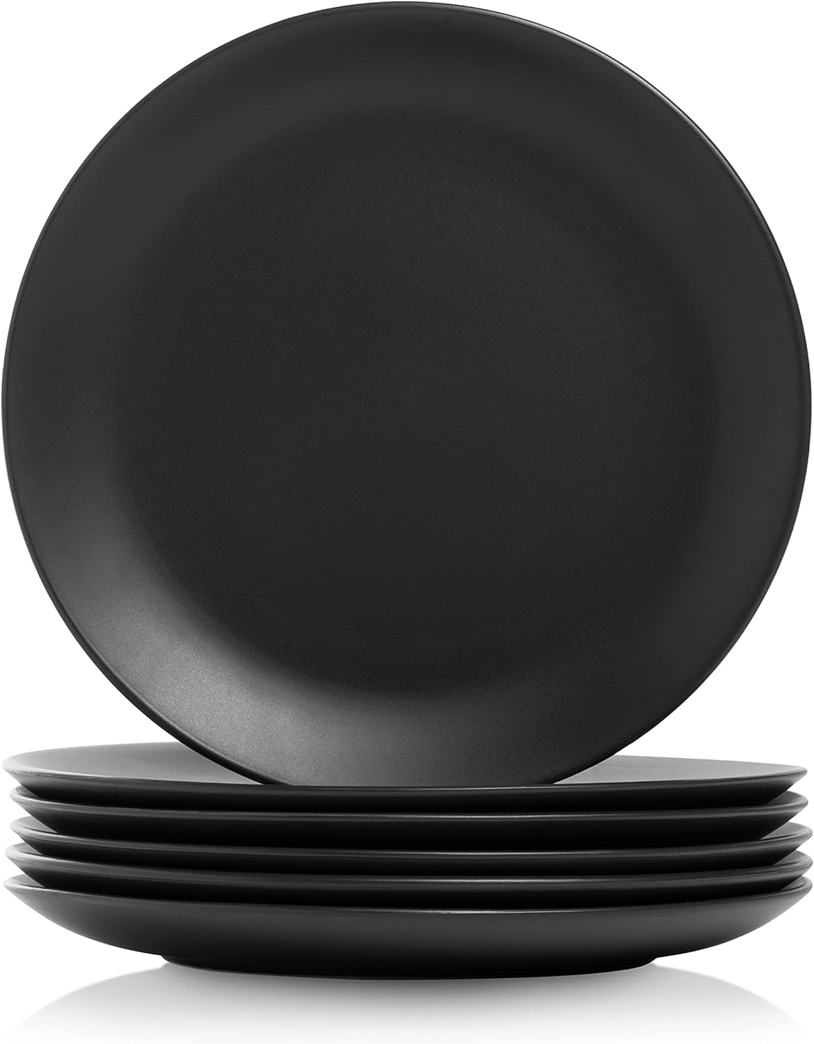 10 Strawberry Street Wazee Matte 105 Coupe Dinner Plate Set of 6 Black