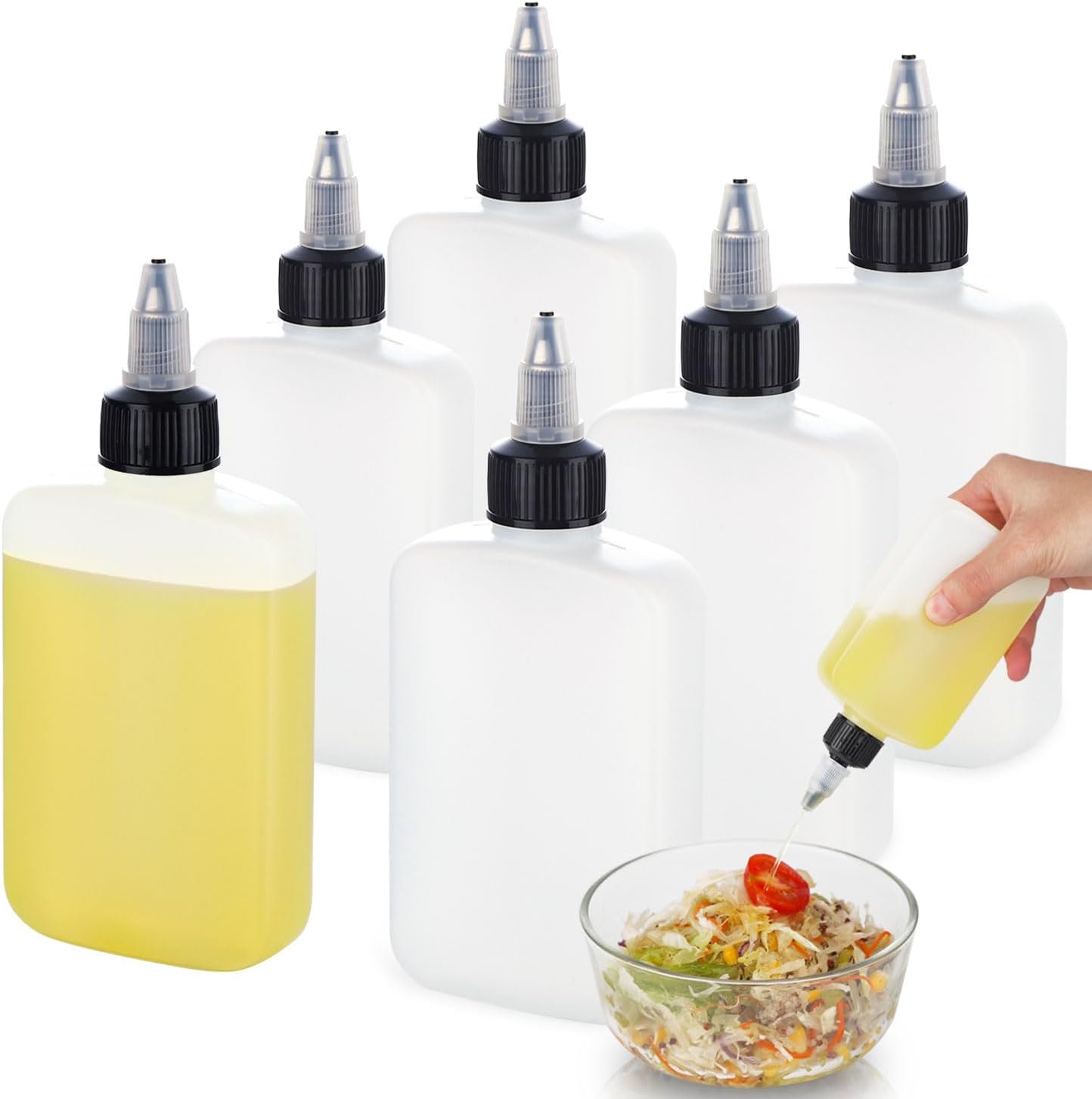 6 Pack Mini Squeeze Bottles for Liquids for Camping Kitchen Camping Cooking 4oz Mini Oil Bottles Small Liquid Containers Leak Pr