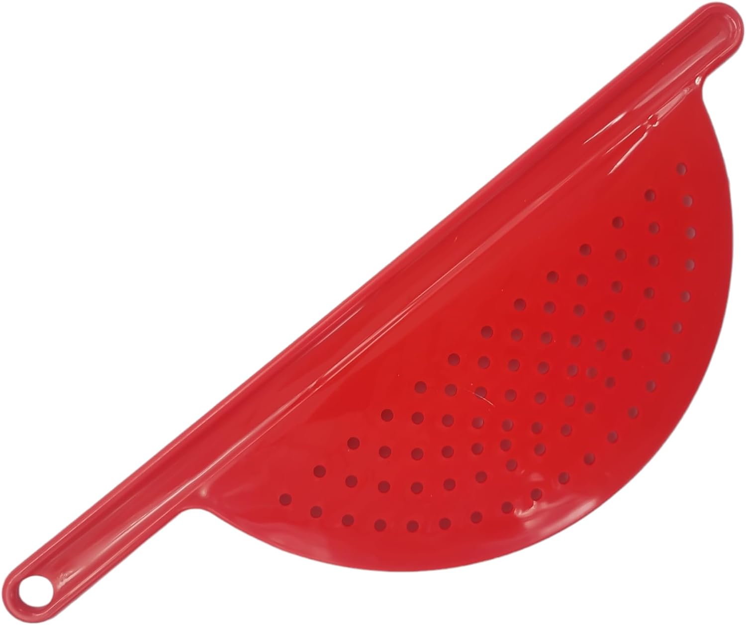 Hand HeldPot Drainer Pasta Noodle Veggie Strainer with Handle - Fits up to 9 Pot - Red