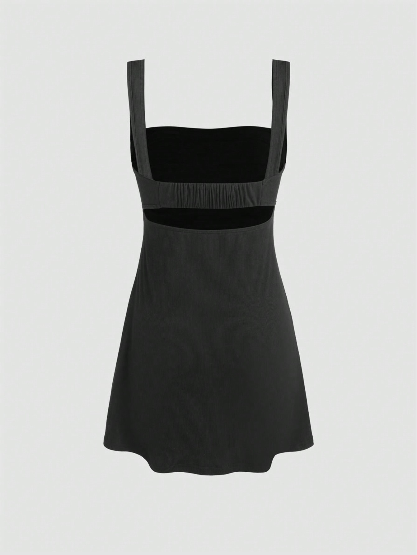 Square Neckline With Pleated Design Dress