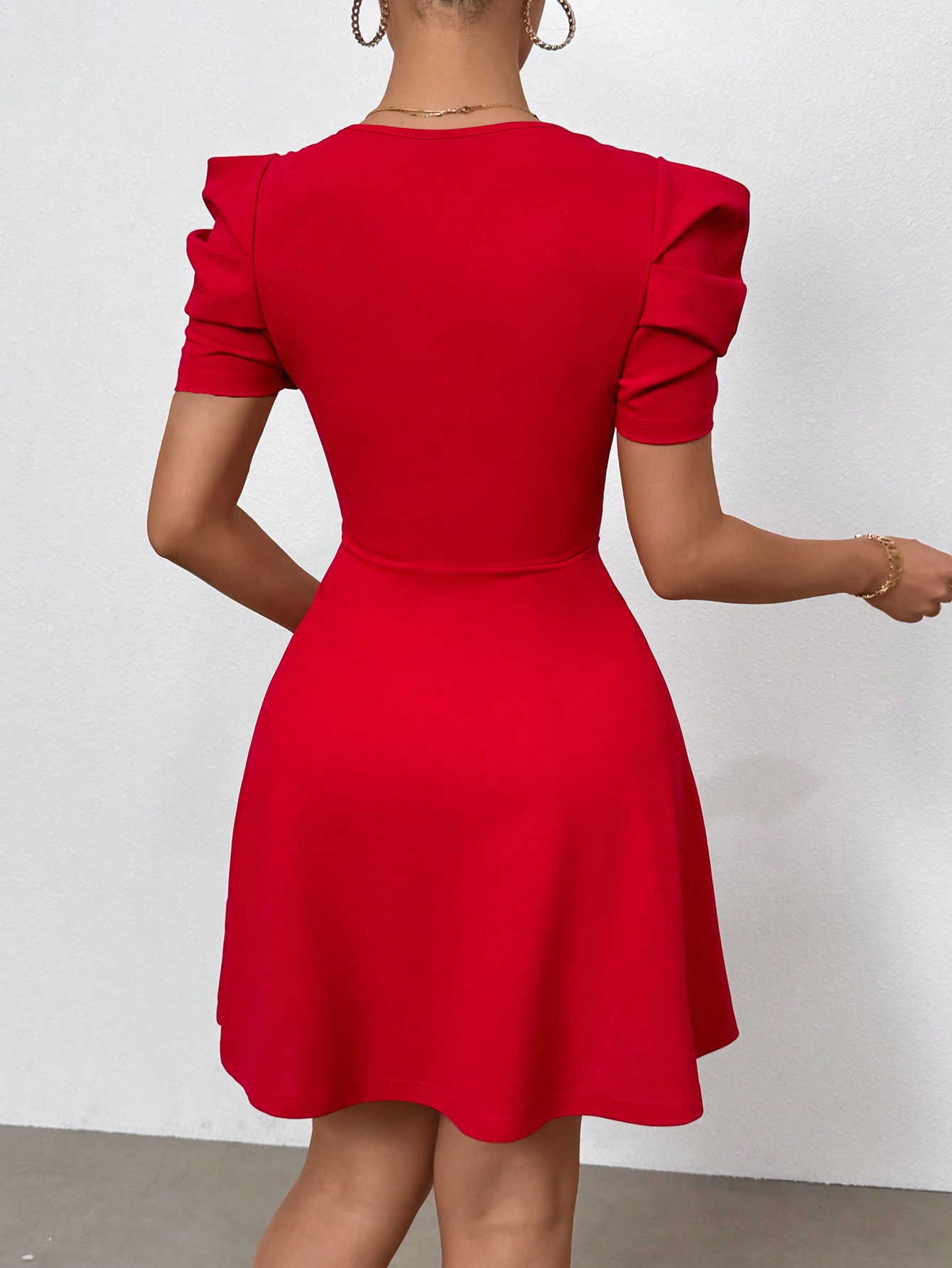 Women's Romantic Valentine's Day Summer New Arrival Red Short Sleeve Dress For Dating, Vacation & Commute