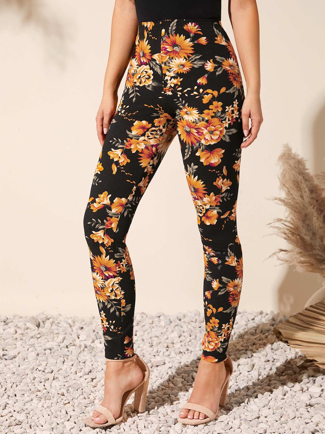 Floral Print High Waist Leggings