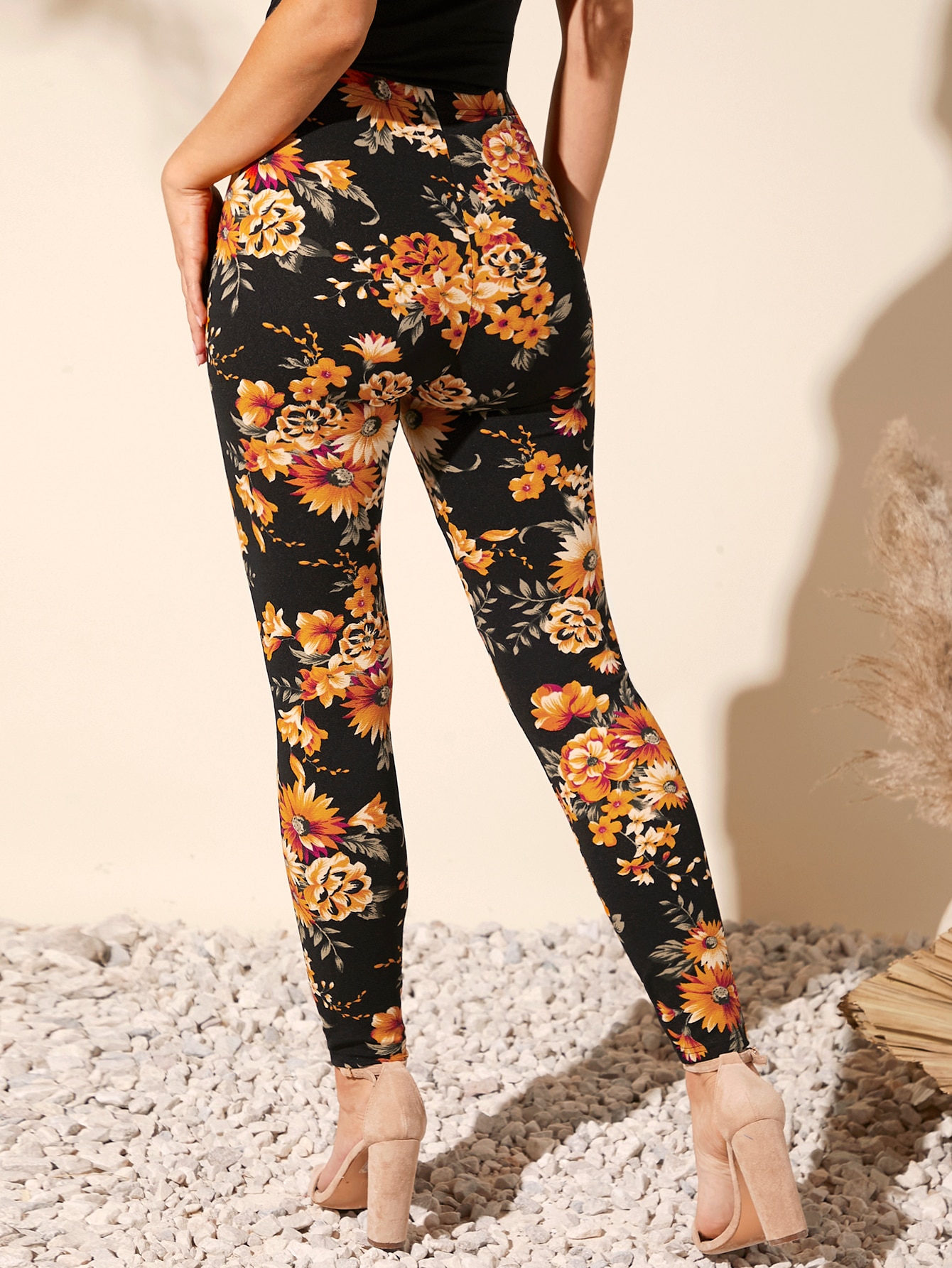 Floral Print High Waist Leggings