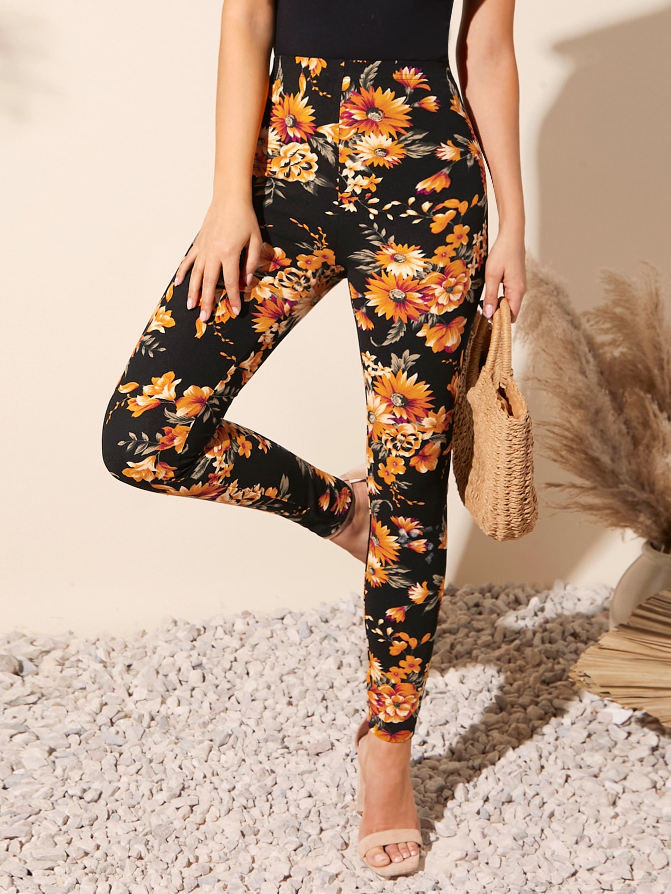 Floral Print High Waist Leggings