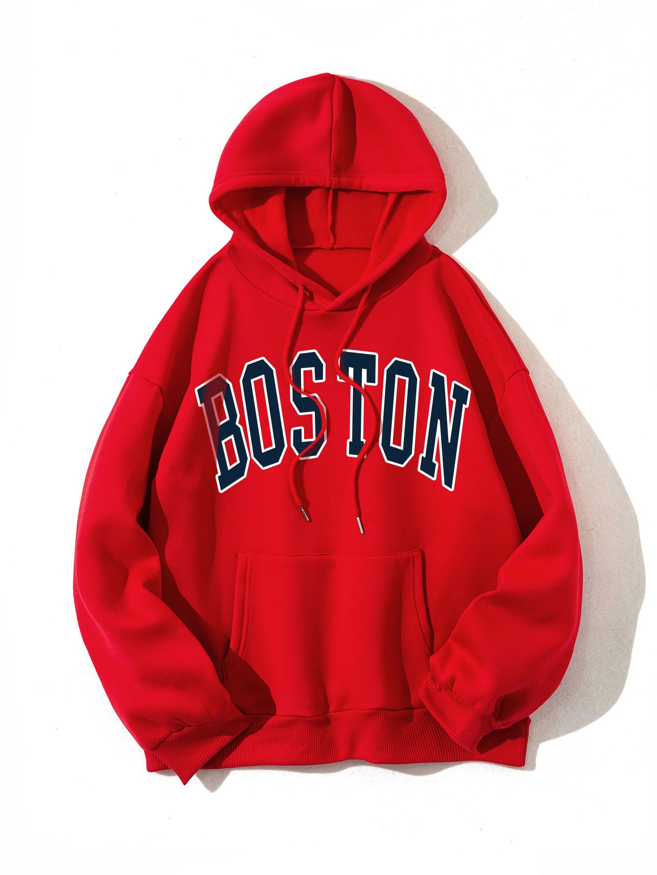 Letter Graphic Drawstring Thermal Lined Hoodie