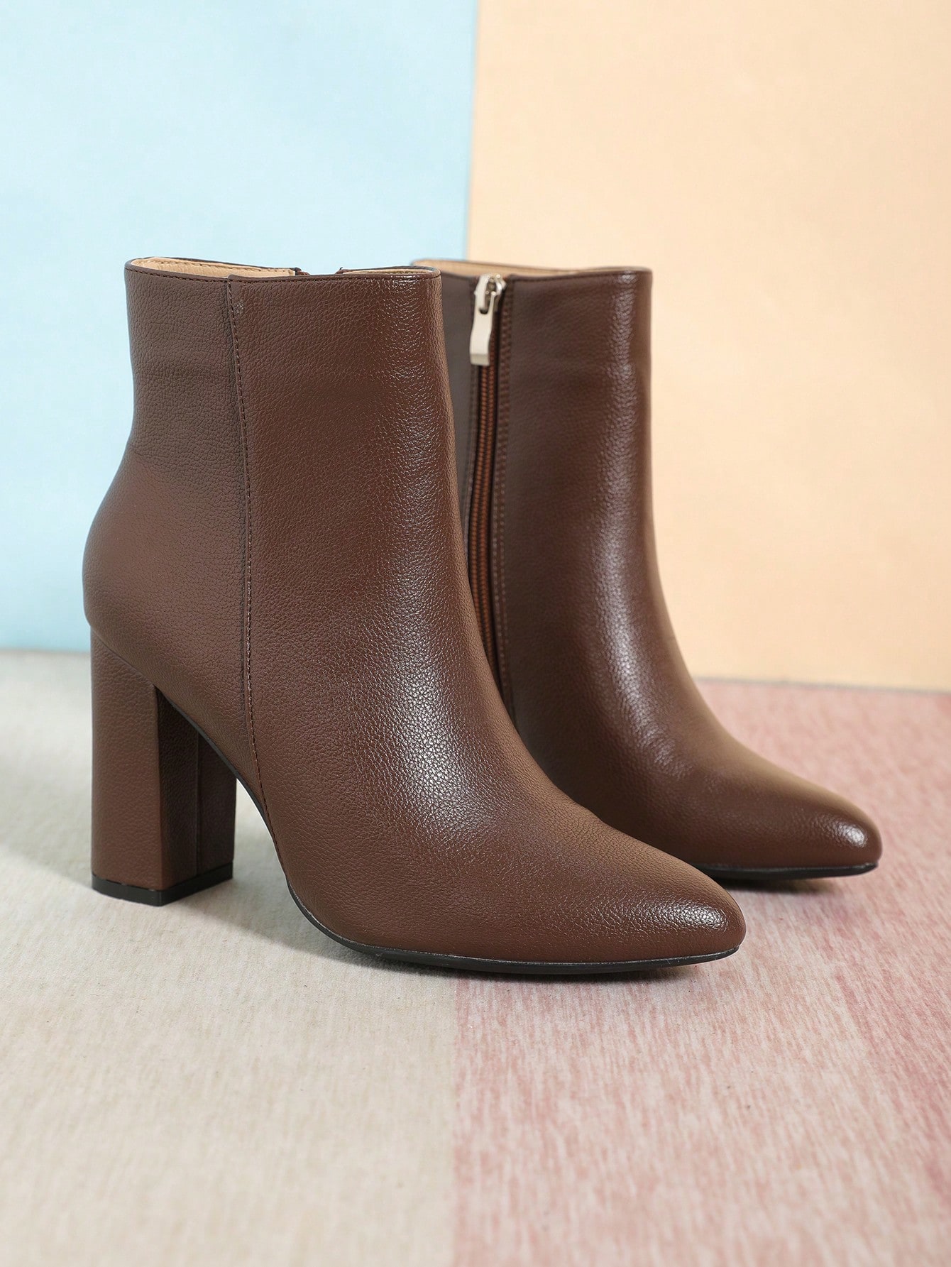 Fashionable Chunky Heel Short Boots