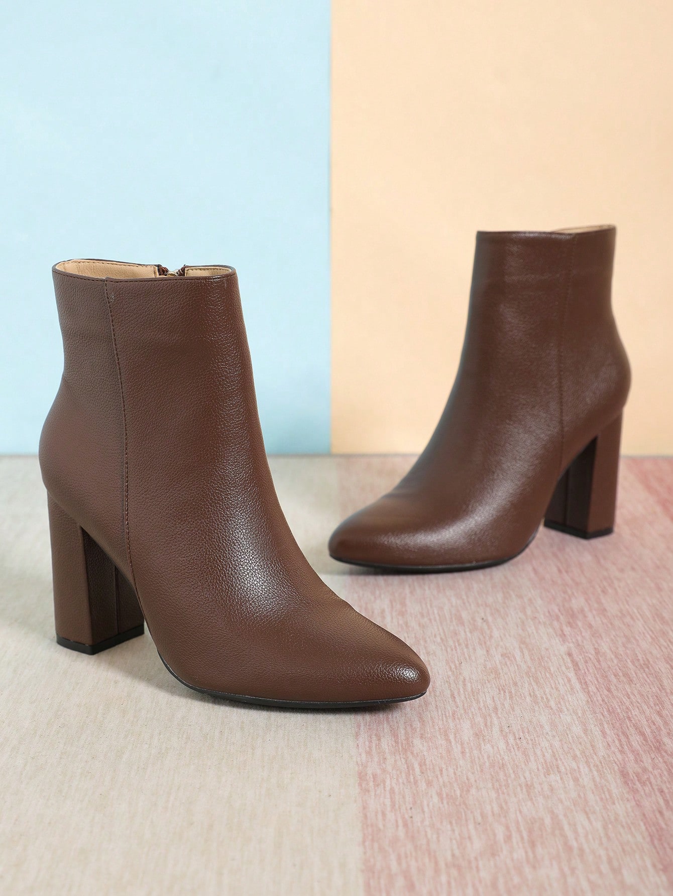 Fashionable Chunky Heel Short Boots