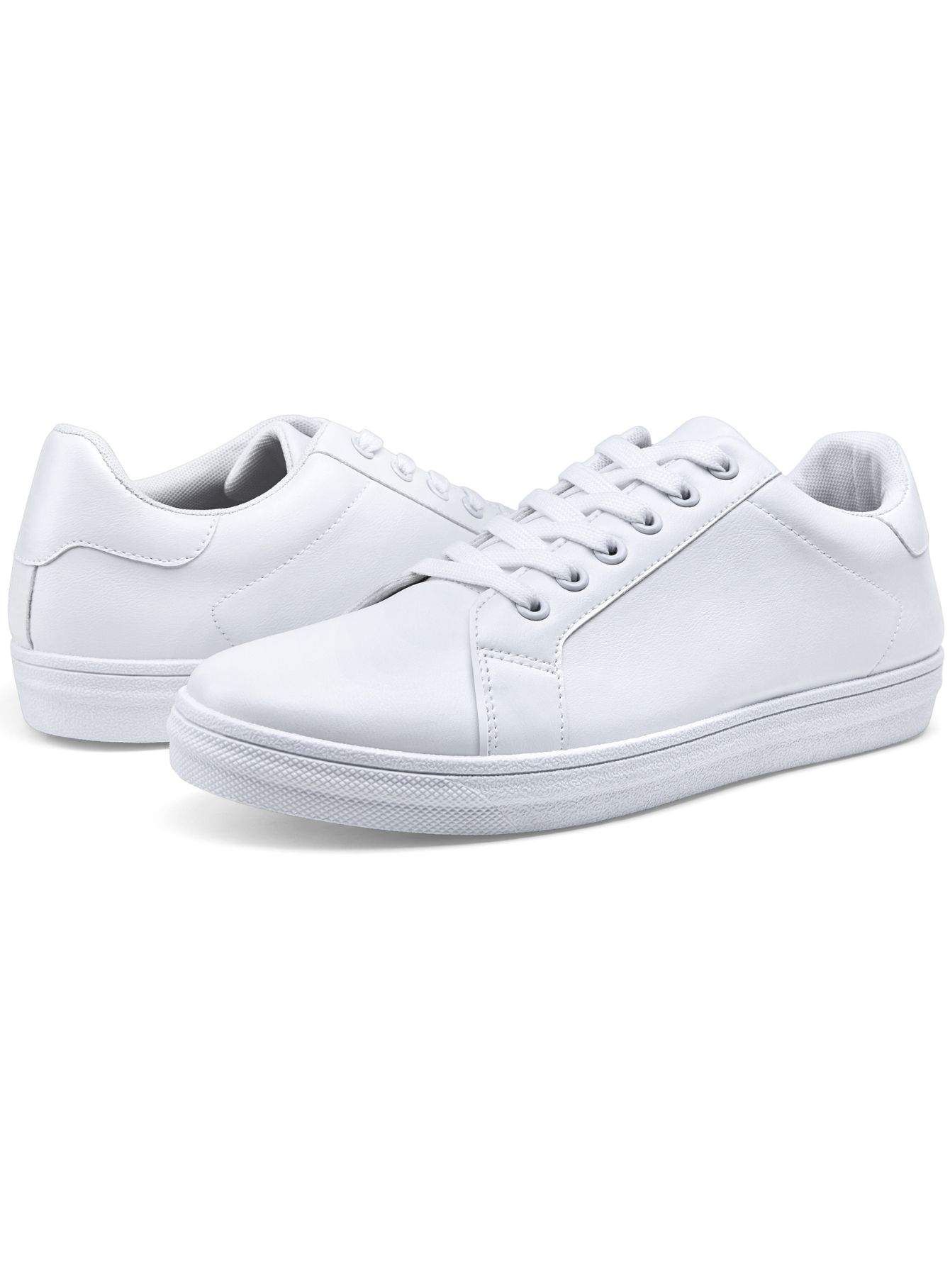 SHOESMALL White Fashion Sneakers Business Casual Shoes for Men