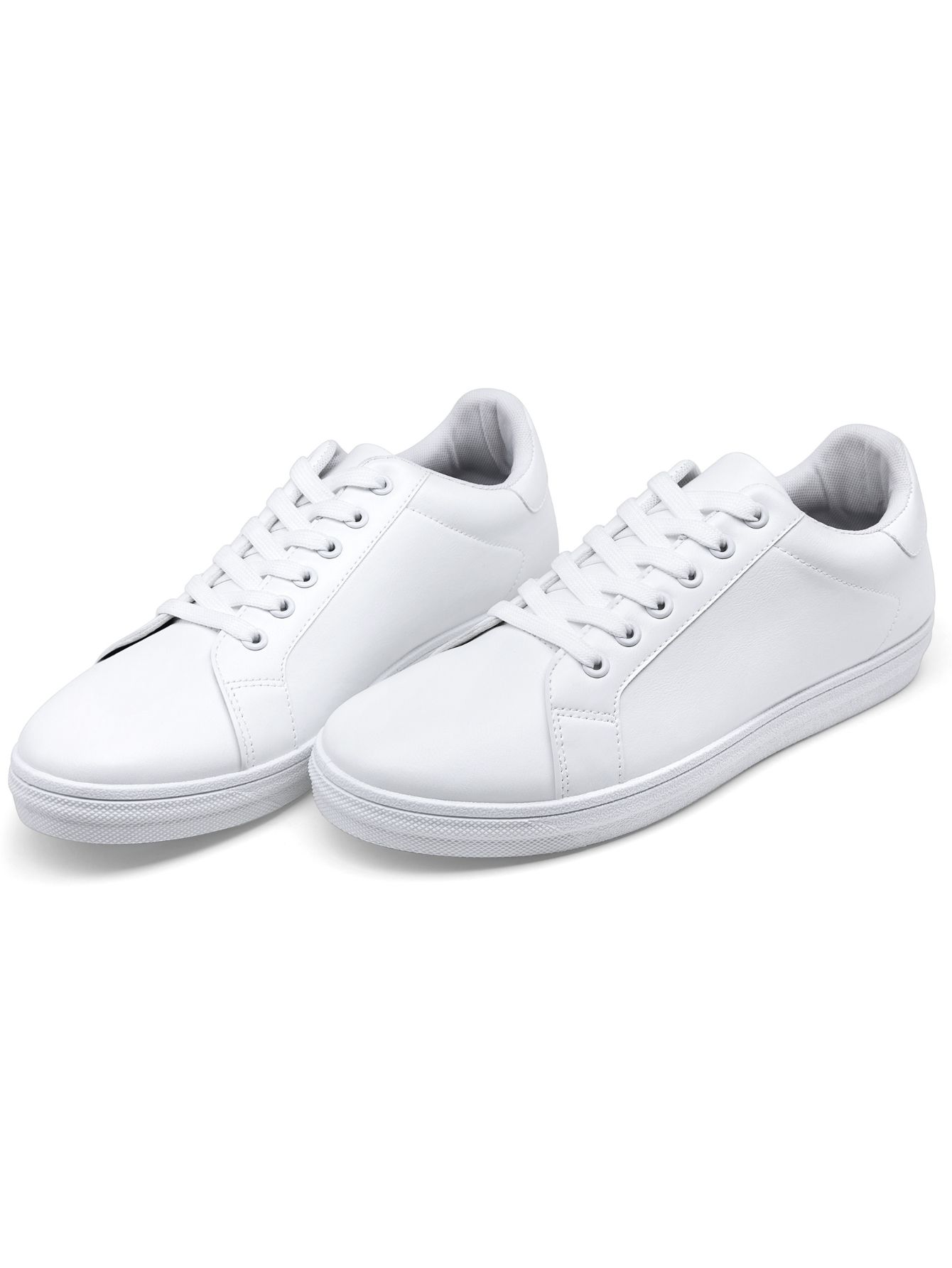 SHOESMALL White Fashion Sneakers Business Casual Shoes for Men