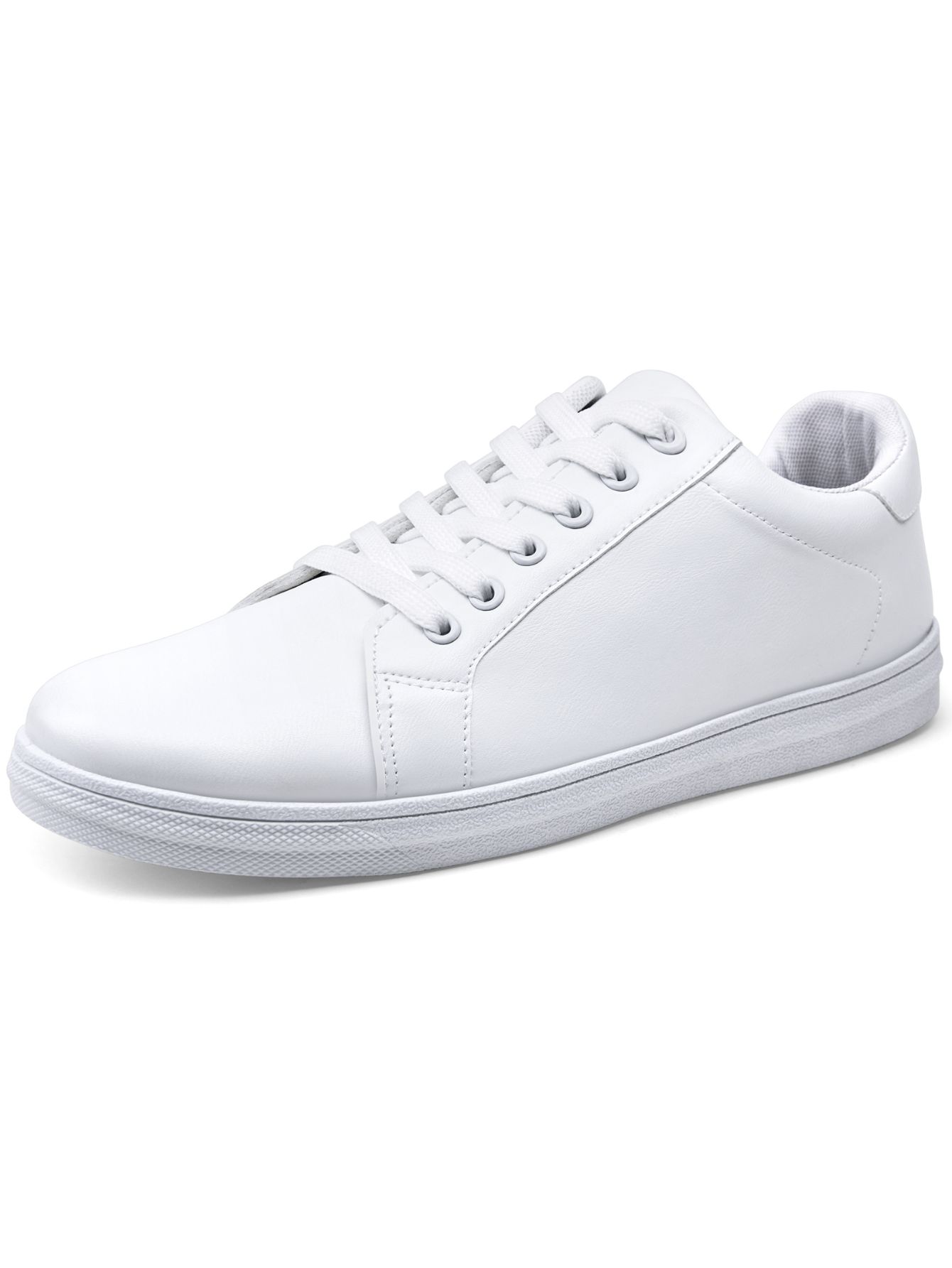 SHOESMALL White Fashion Sneakers Business Casual Shoes for Men