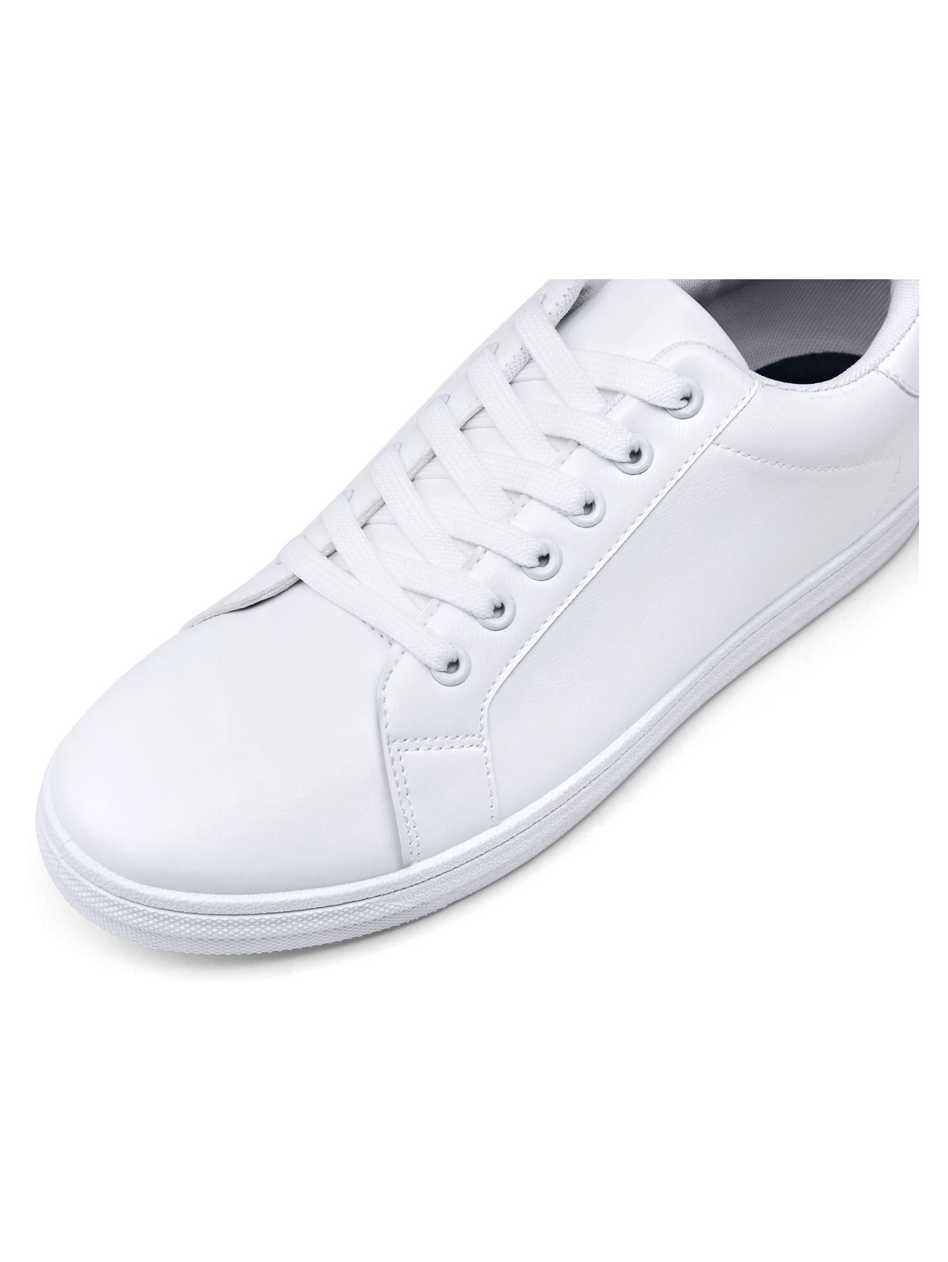 SHOESMALL White Fashion Sneakers Business Casual Shoes for Men