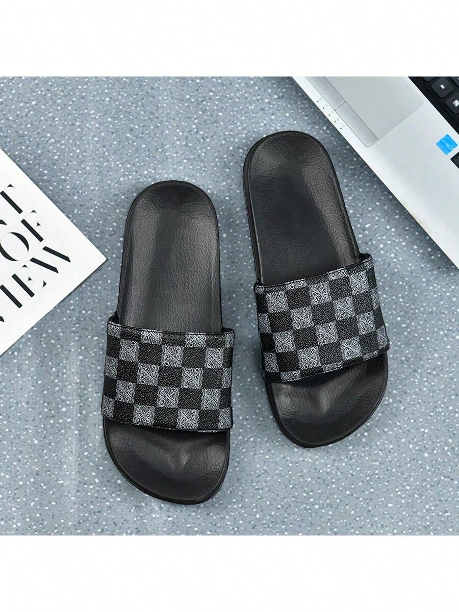 Men's Casual Slippers, Comfortable Lightweight Flat Sandals, Round Toe, Stylish Beach Outdoor Flip Flops