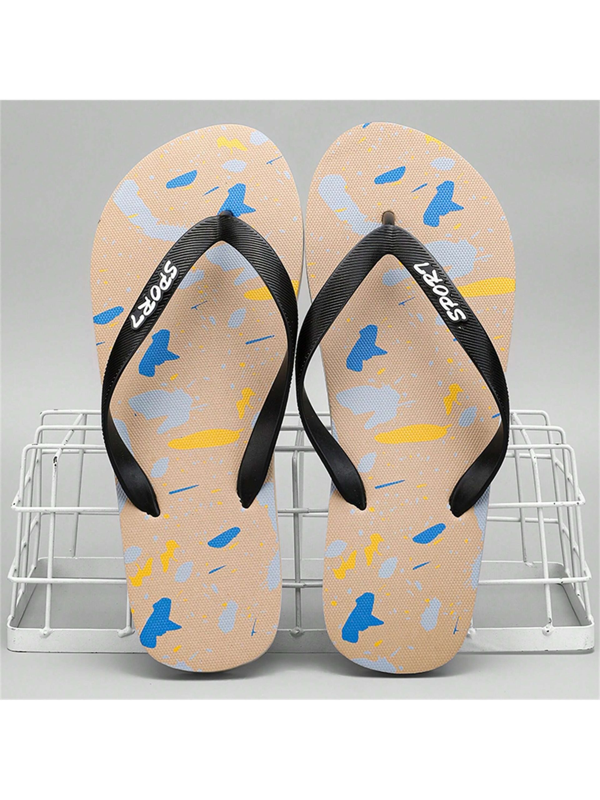 Men's Flip Flops, Summer Outdoor Anti-Slip Soft & Thick Sole Beach Sandals, Casual Slippers