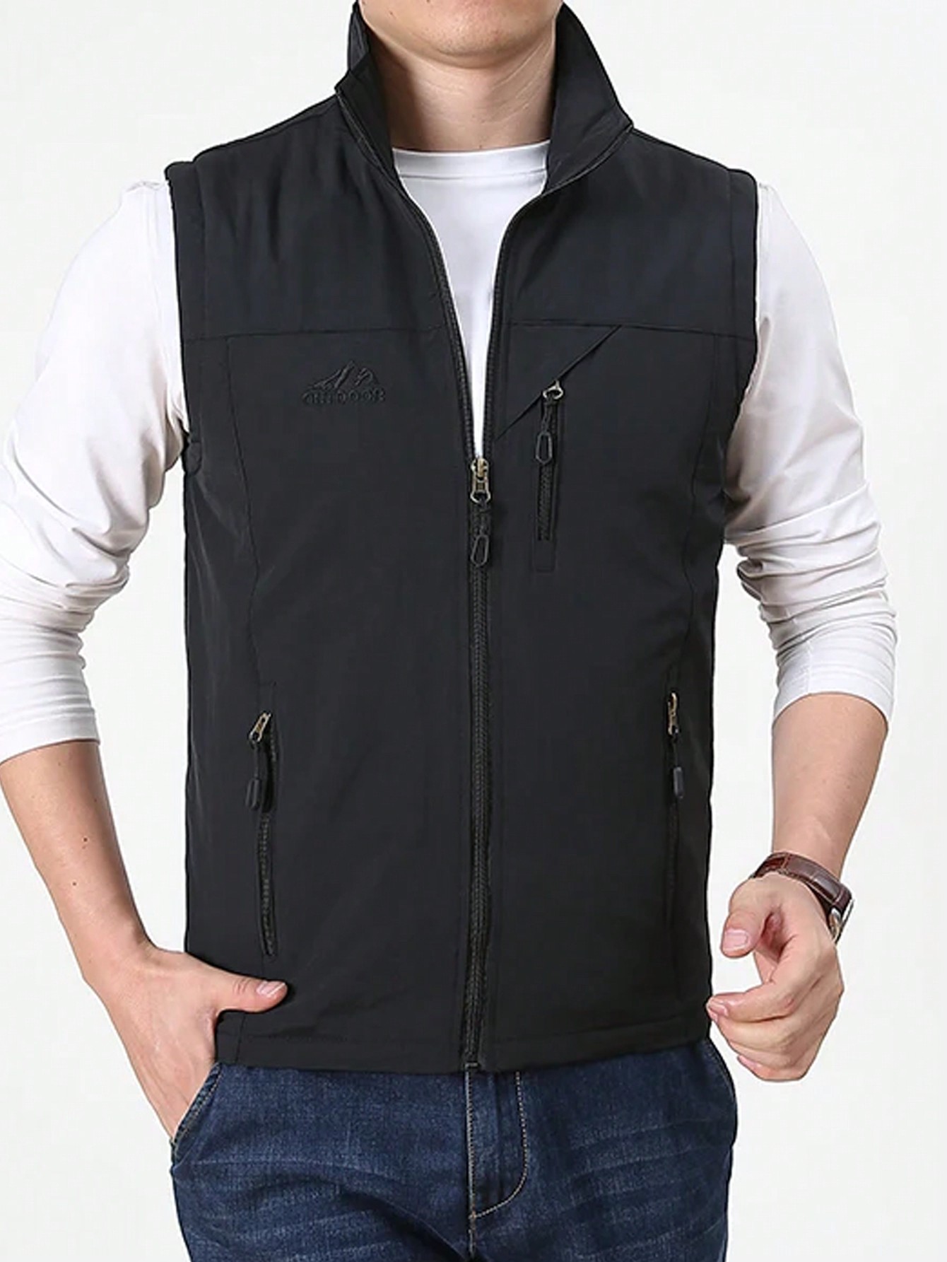 Men'S Patched Detailed Letter Embroidered Vest