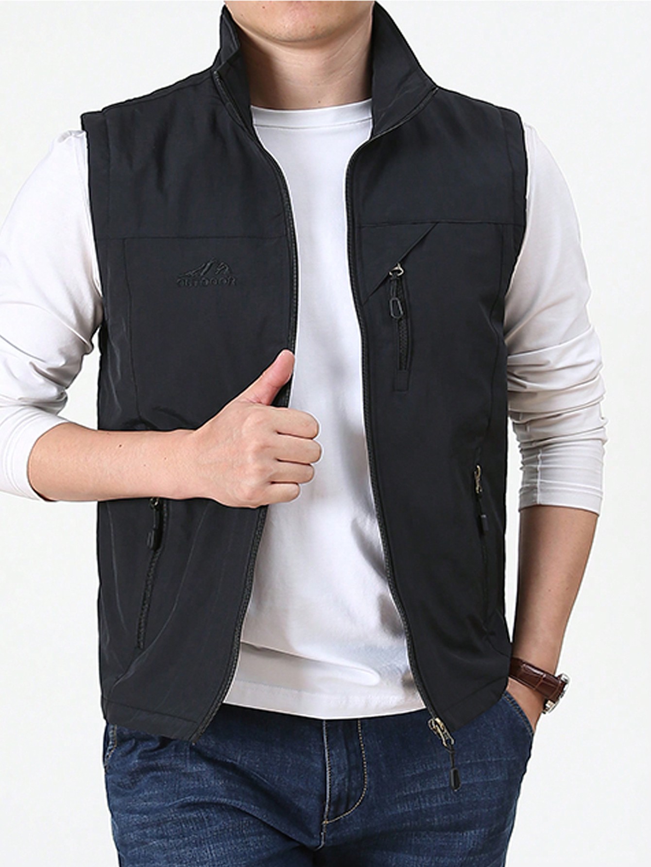 Men'S Patched Detailed Letter Embroidered Vest