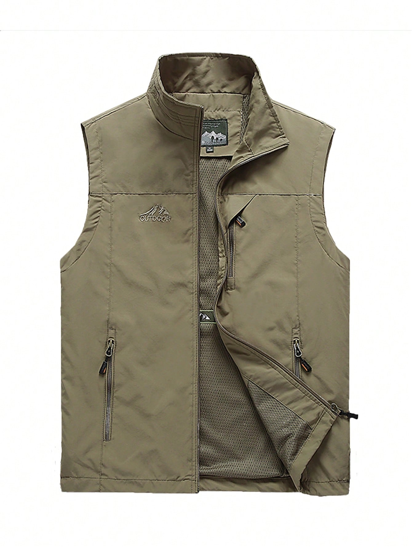 Men Letter Graphic Zipper Vest