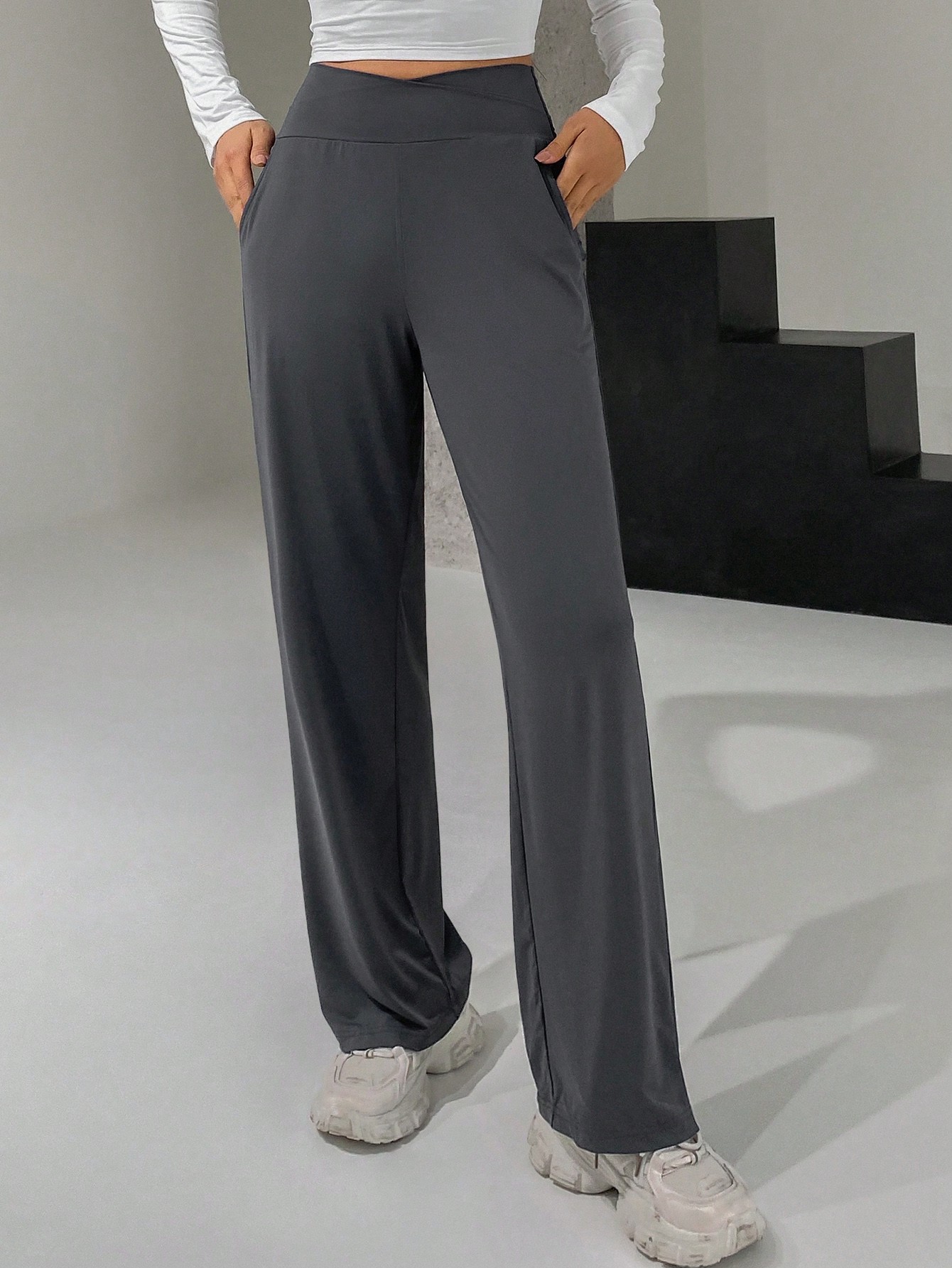 Women'S High-Waisted Cross-Over Culottes