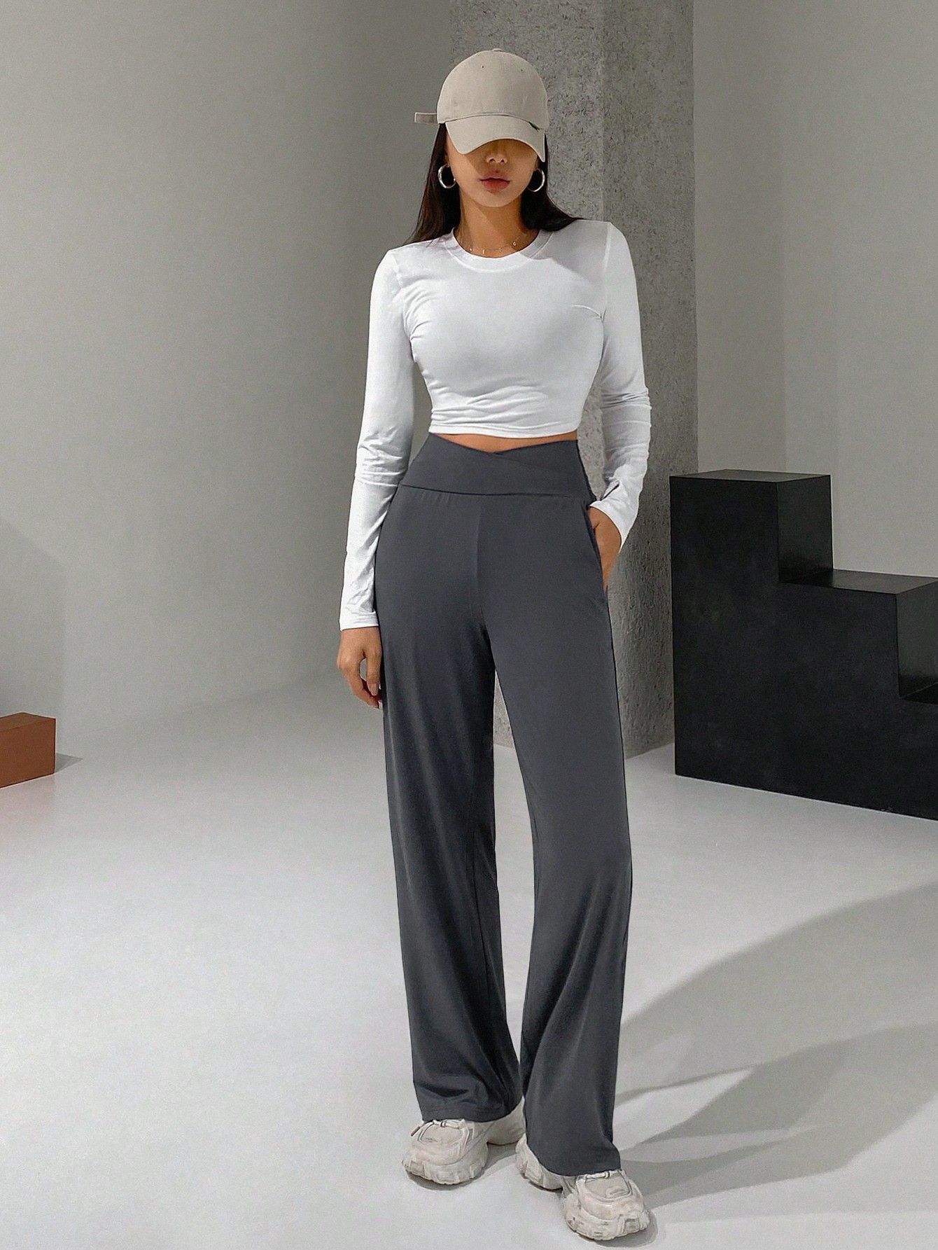 Women'S High-Waisted Cross-Over Culottes