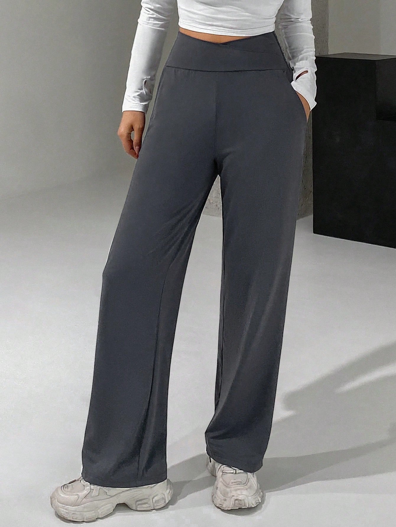 Women'S High-Waisted Cross-Over Culottes