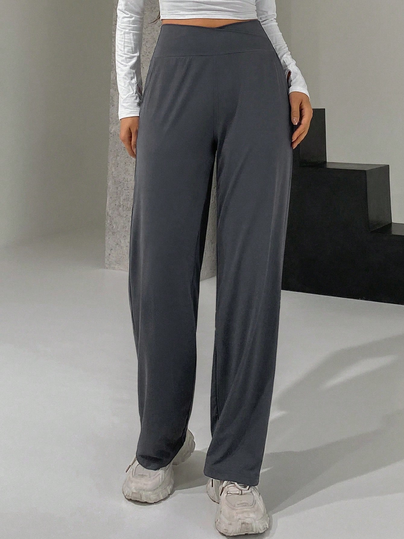 Women'S High-Waisted Cross-Over Culottes