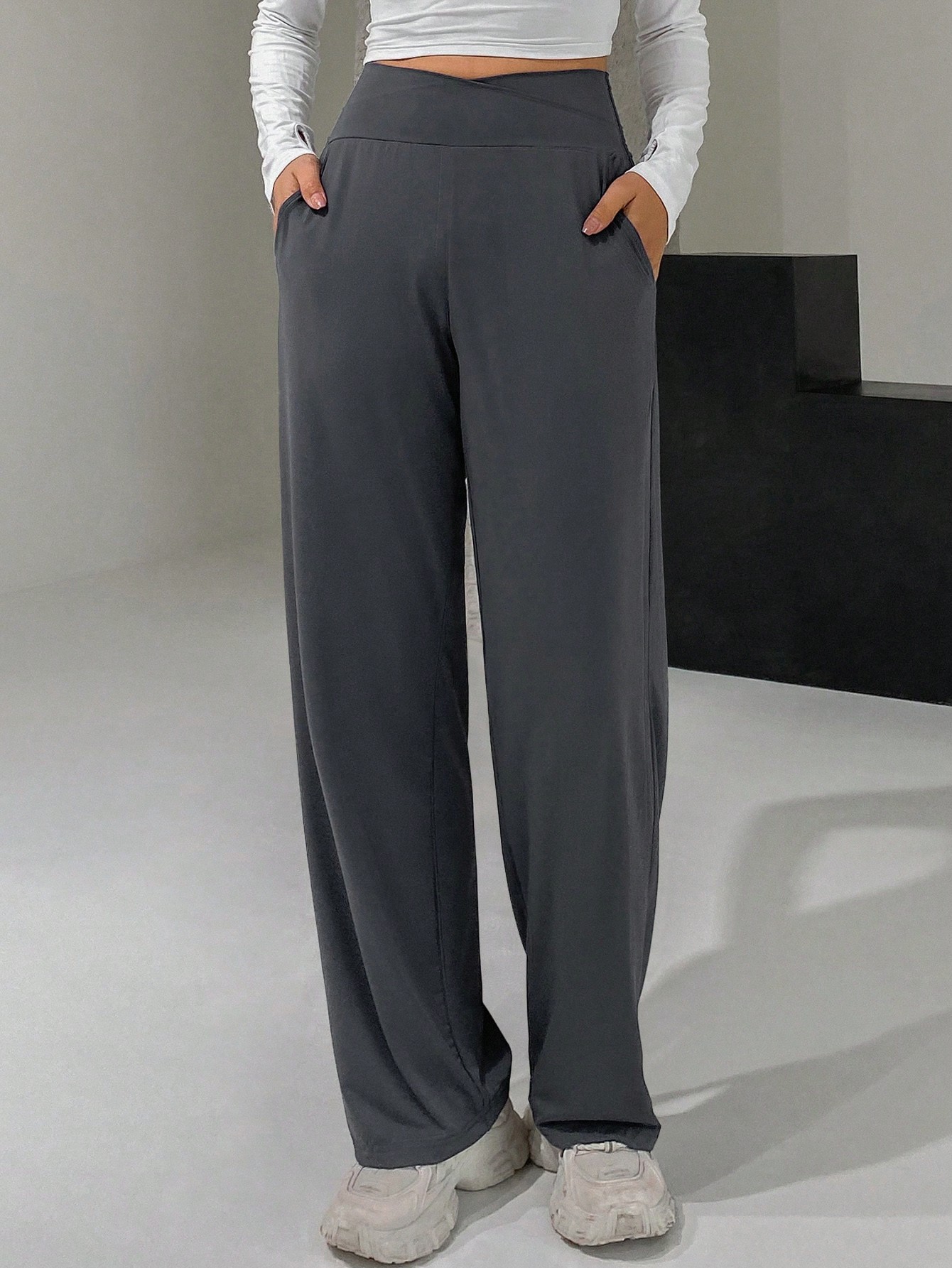 Women'S High-Waisted Cross-Over Culottes