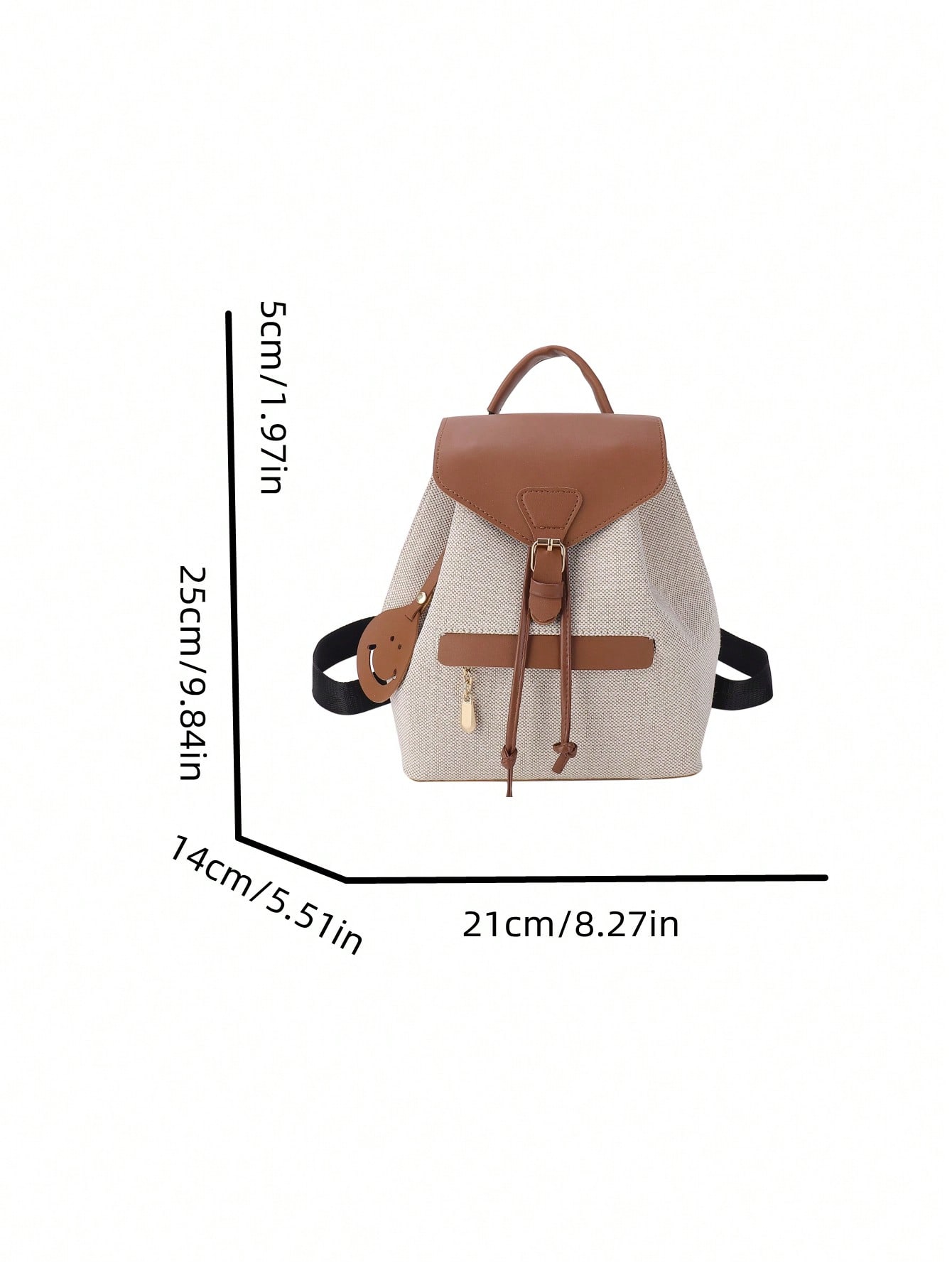 Small Flap Backpack Colorblock Buckle Decor School Bag For Graduate, Teen Girls, Freshman, Sophomore, Junior & Senior In College