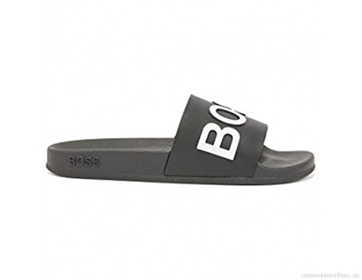BOSS Damen Bay Slid Slides mit Logo und geformtem Fußbett Größe