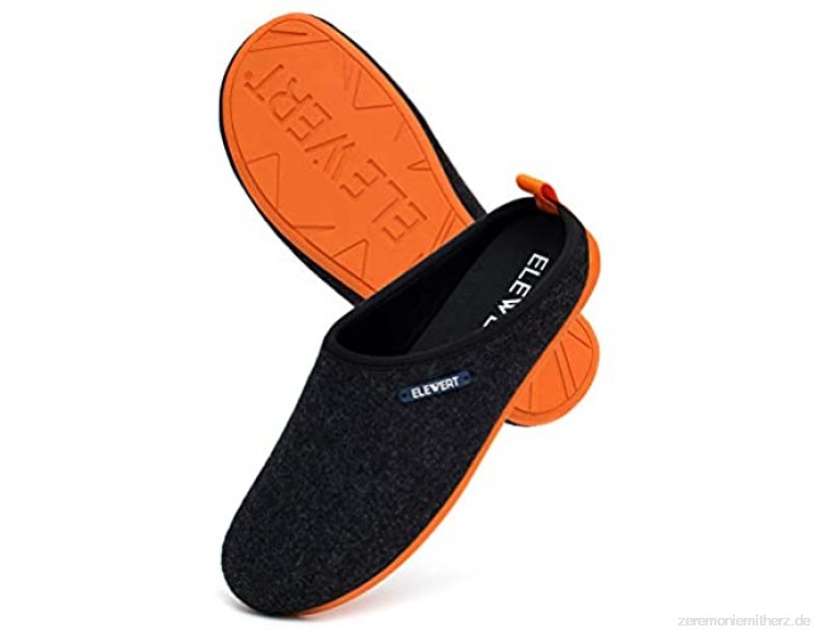 ELEWERT® – Hausschuhe für Herren/Damen - Natural - Pantoffeln/Slipper – für Drinnen und Draußen - herausnehmbares Fußbett - ruts