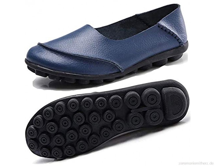 Gaatpot Damen Mokassins Atmungsaktiv Leder Bootsschuhe Freizeit Loafers Flache Fahren Halbschuhe Schuhe 37-44