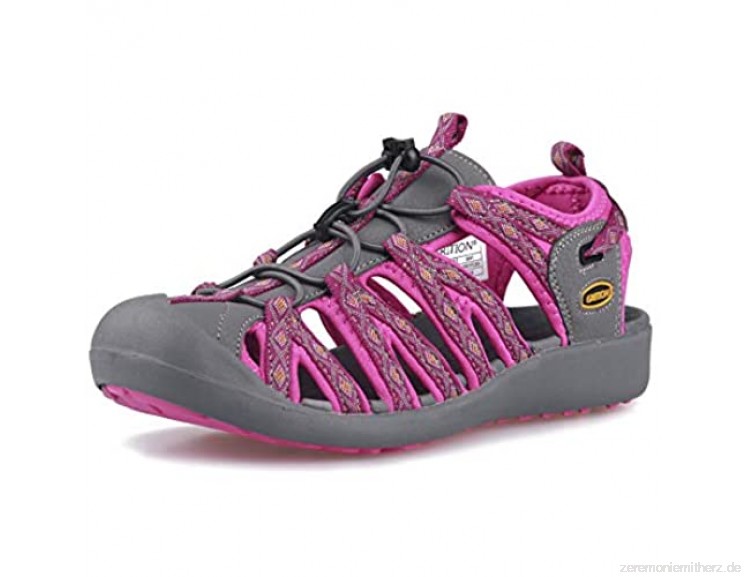GRITION Frauen Athletisch Wandern Sandalen Geschlossene Zehe Wasser Schuhe Abenteuerlichen Outdoor Sport Trail Sommer MEHRWEG
