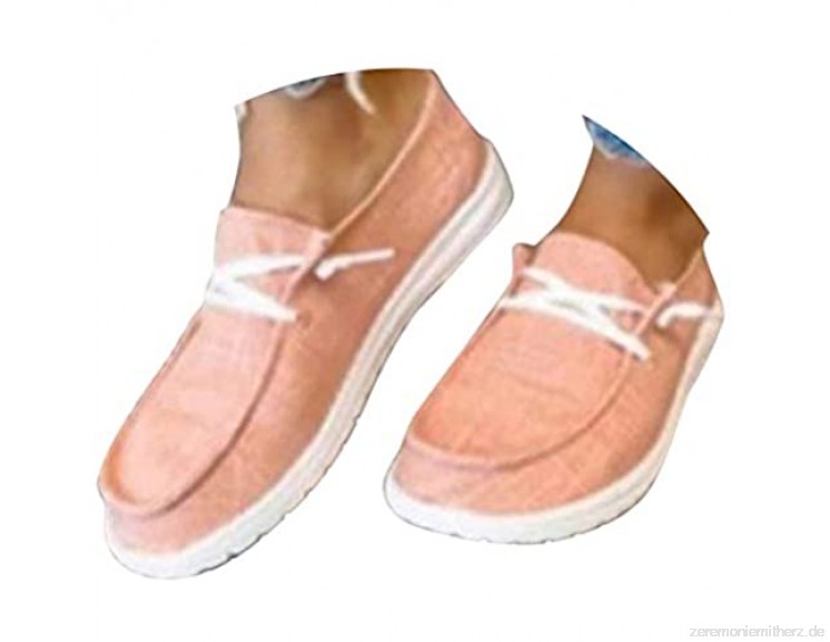 ORANDESIGNE Damen Espadrilles Canvas Slip On Schuhe Slipper Bootsschuhe Slip-on Halbschuhe Damenschuhe Flache Schuhe