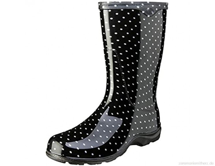 Sloggers Damen Regen- und Gartenstiefel mit Komfort-Innensohle  Schwarz/Weiß gepunktet  Größe 40  Stil 5013BP07